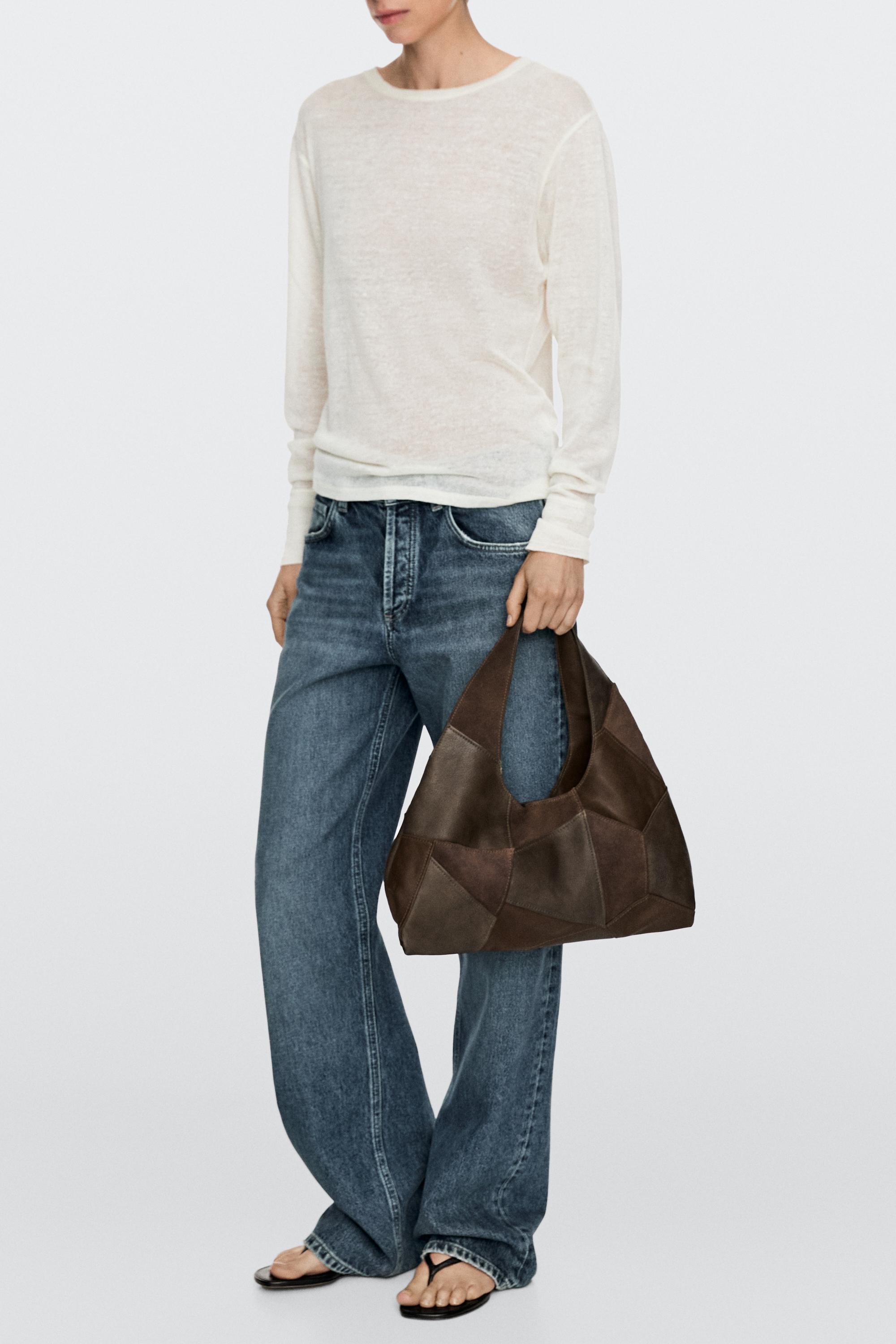 Medium patchwork suede bag