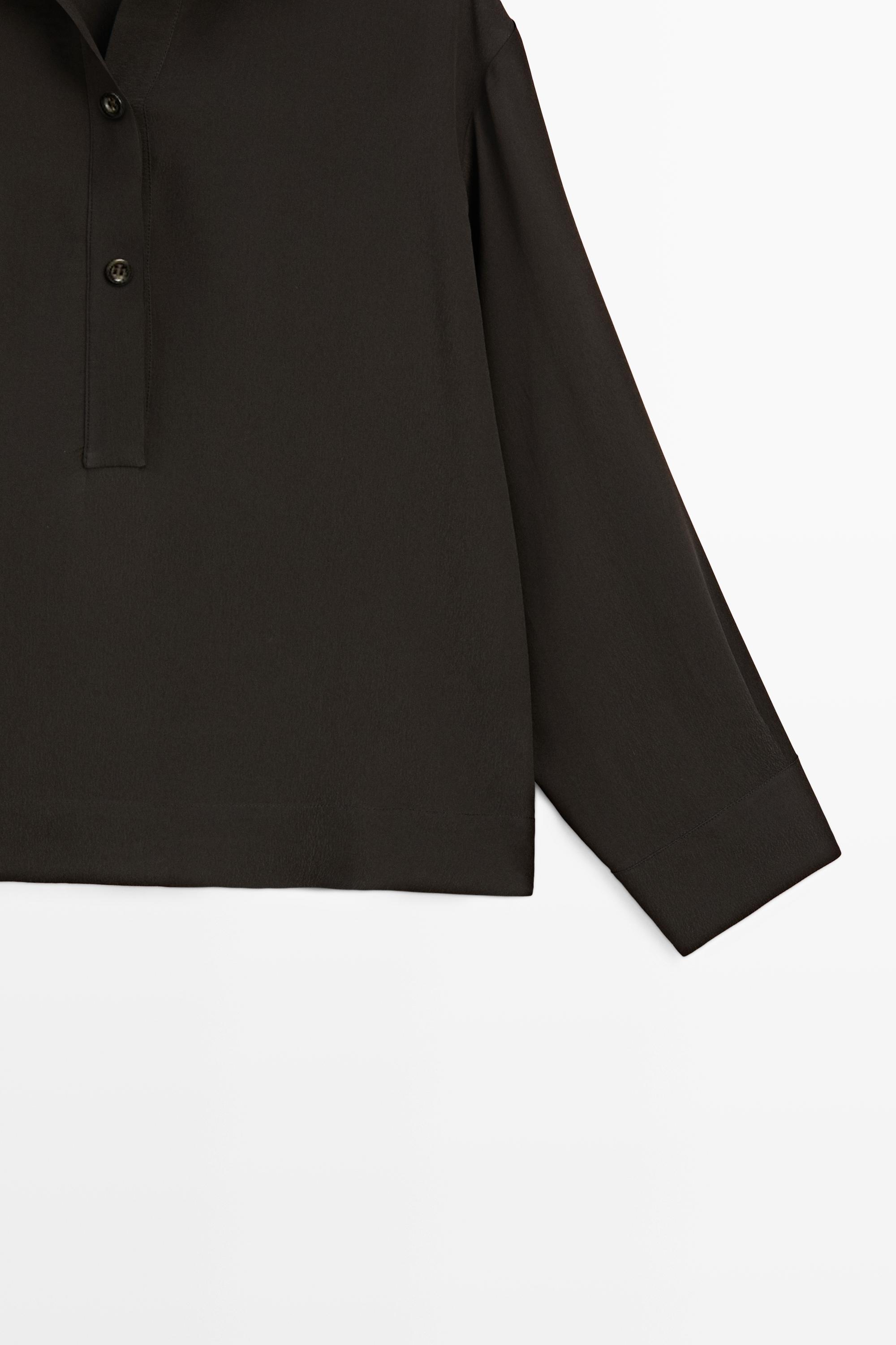Flowing button-up shirt — Chocolate