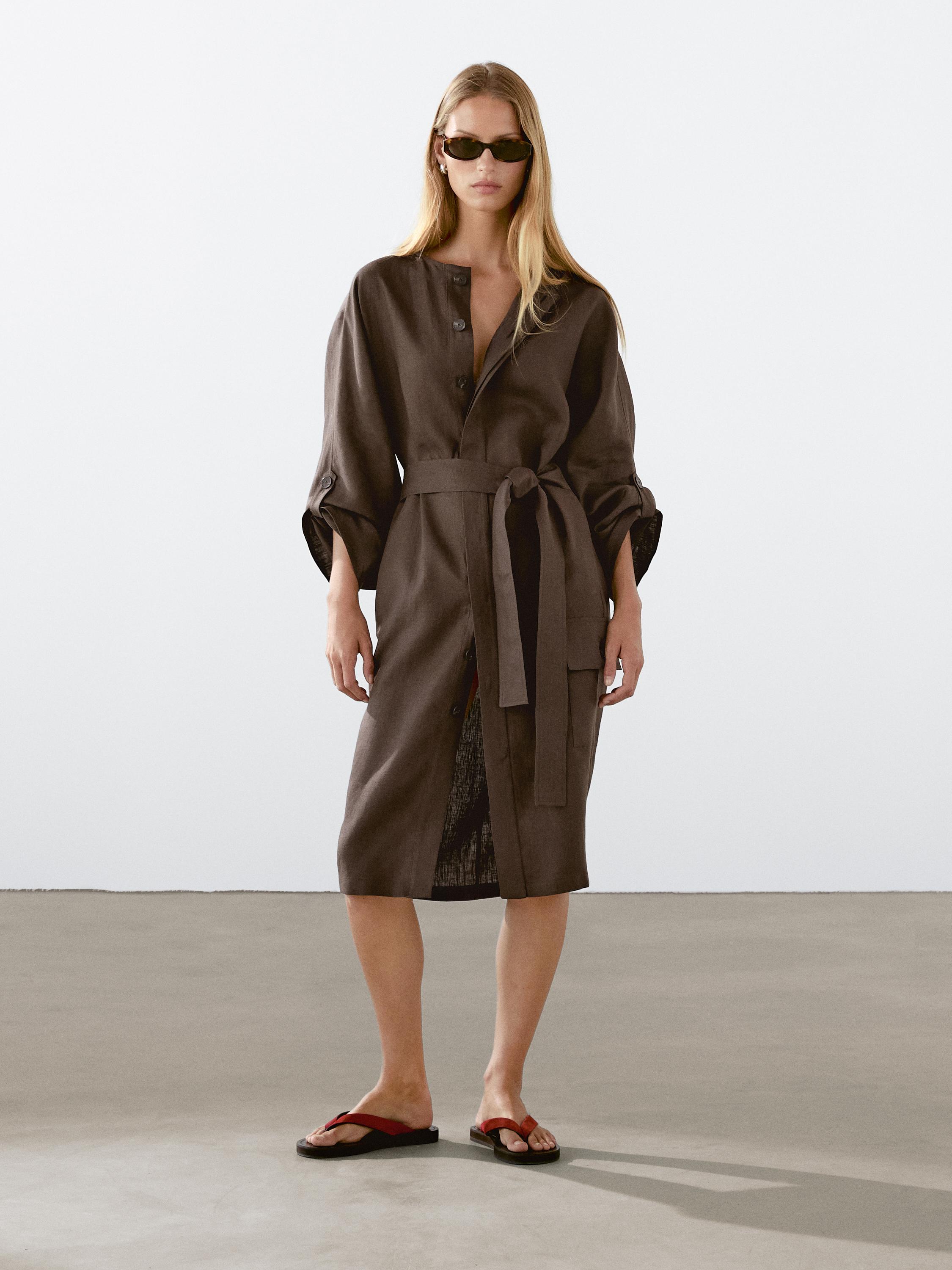 Hemdkleid aus 100 % Leinen
