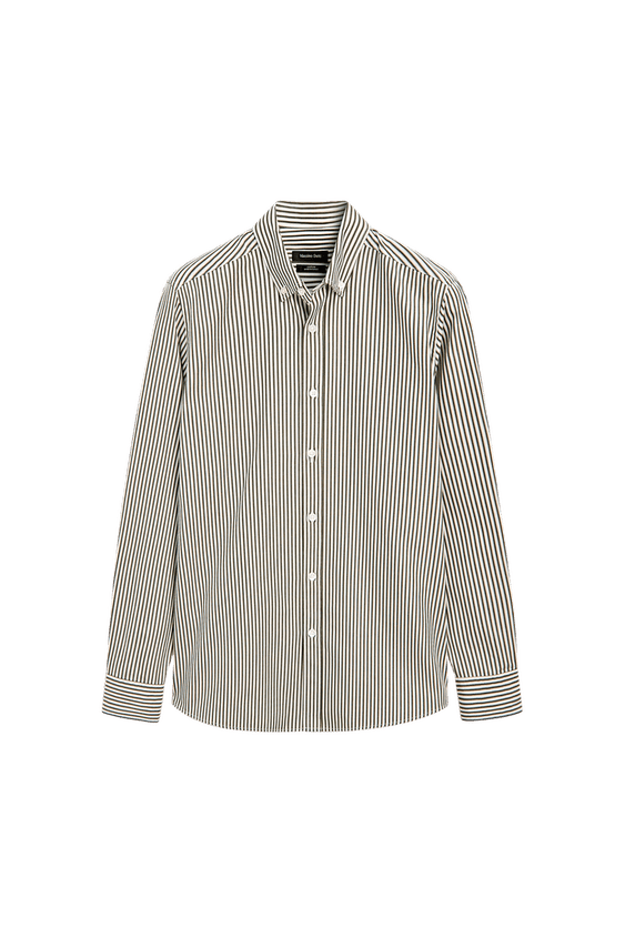 Massimo Dutti Regular fit çizgili poplin gömlek