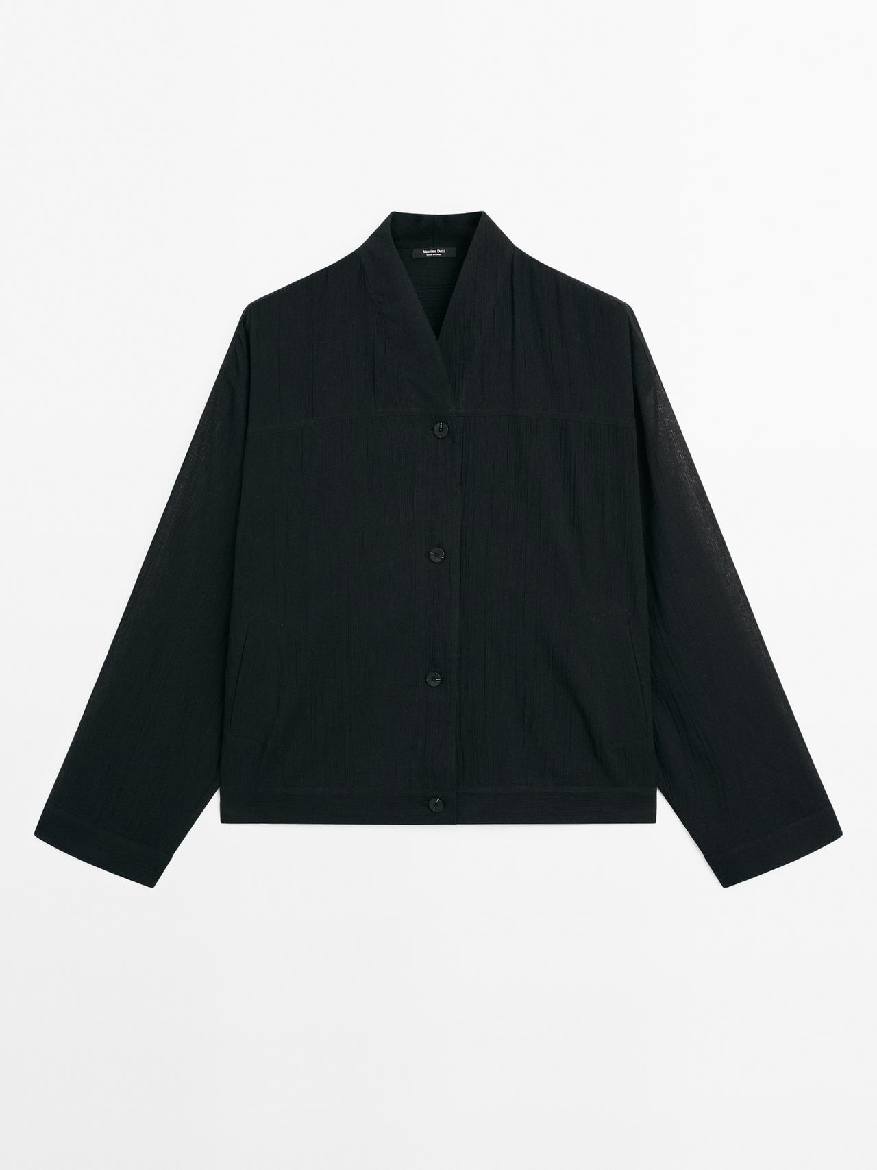 Massimo Dutti - Dame - Løstsiddende Skjorte I 100 % Bomuld - Sort - M