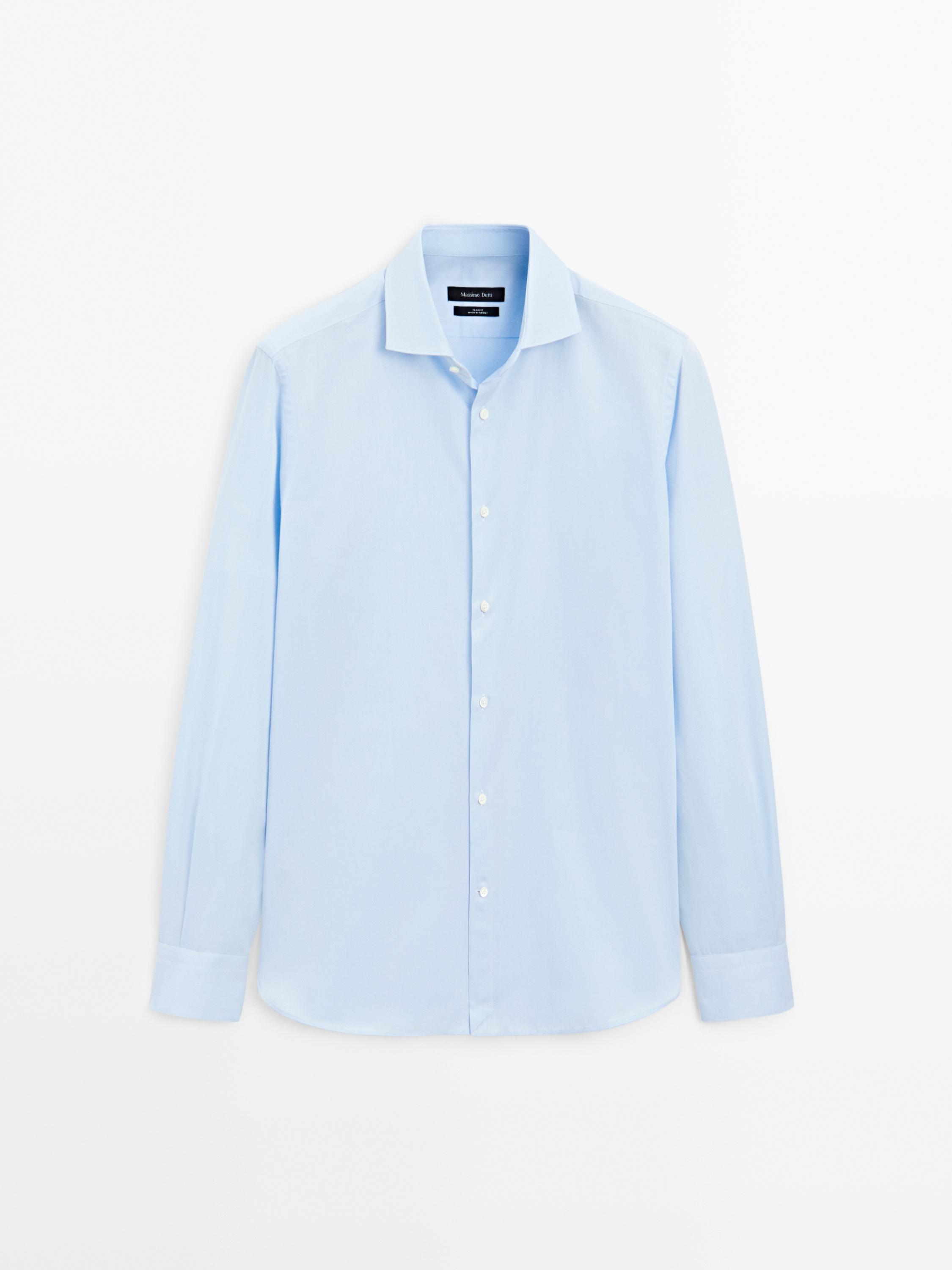 Camisa raya fina slim fit
