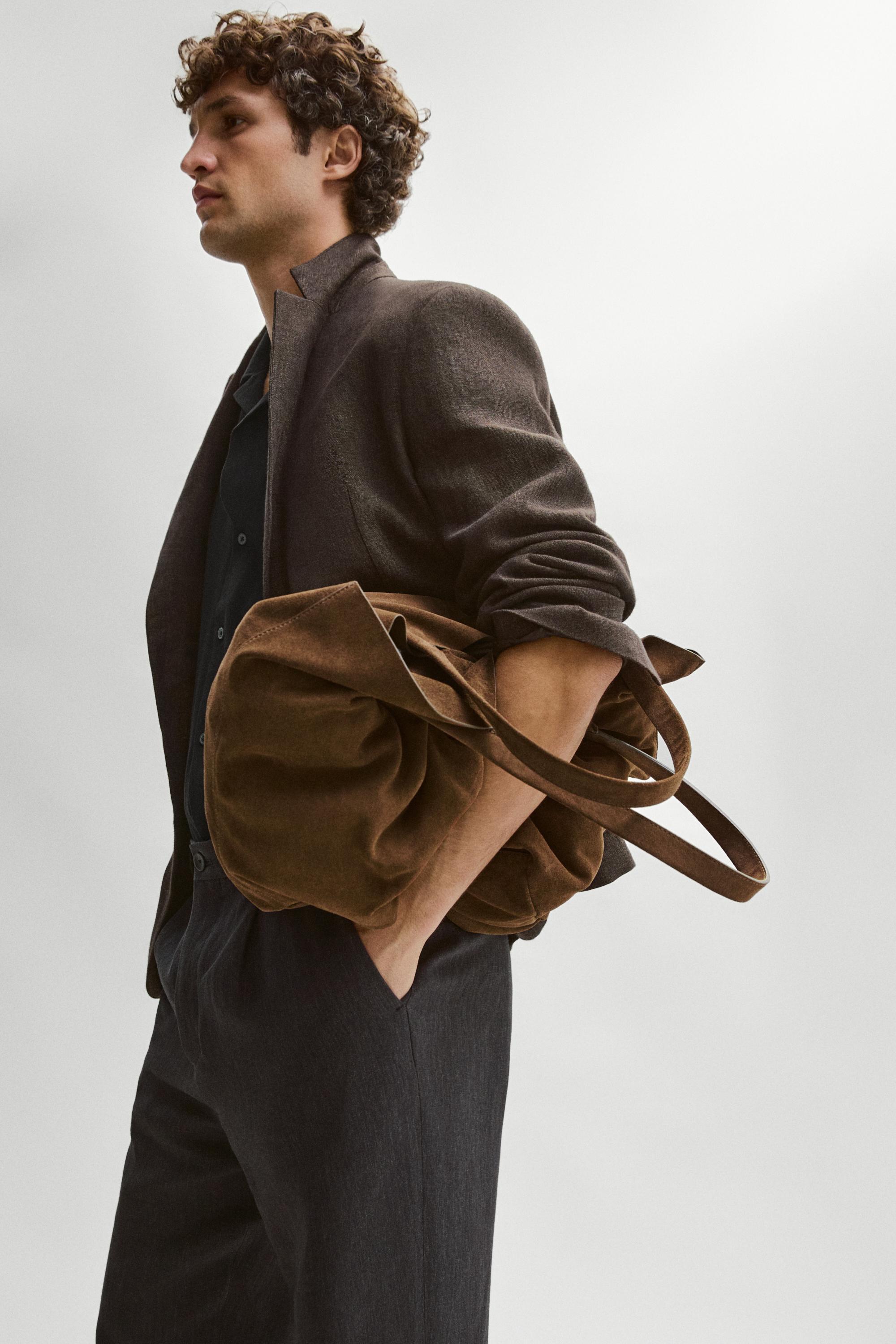 100% linen melange blazer — BROWN