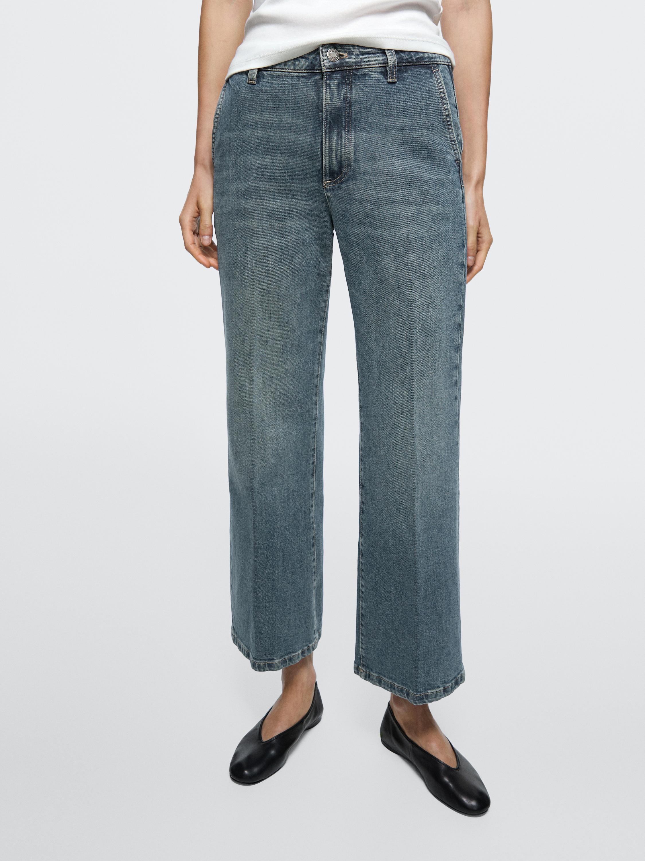 Mid-rise bell bottom jeans — MEDIUM BLUE