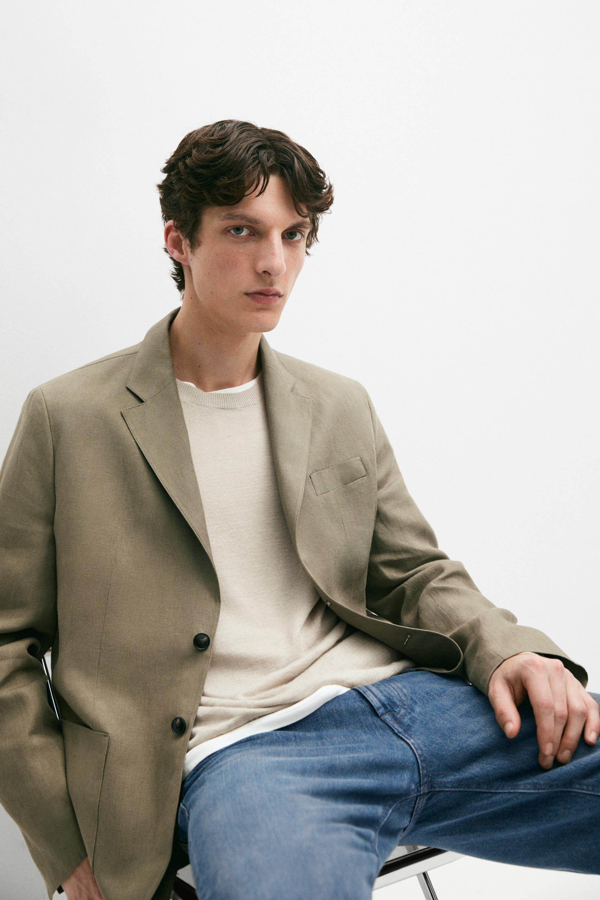 100% linen blazer — GREENISH