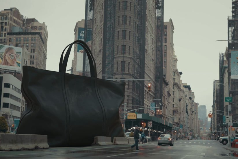 Nappa leather tote bag with zip