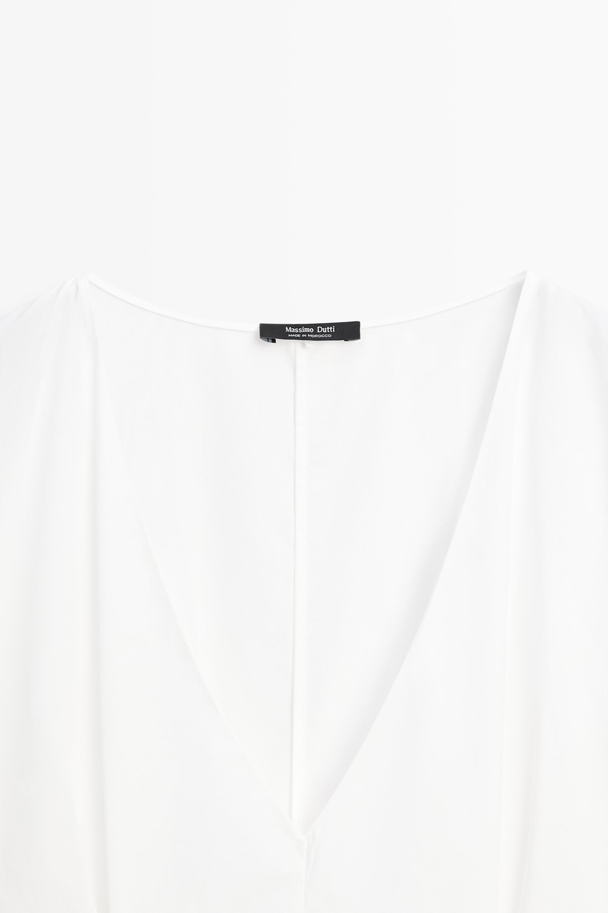 Poplin flounce midi dress — WHITE