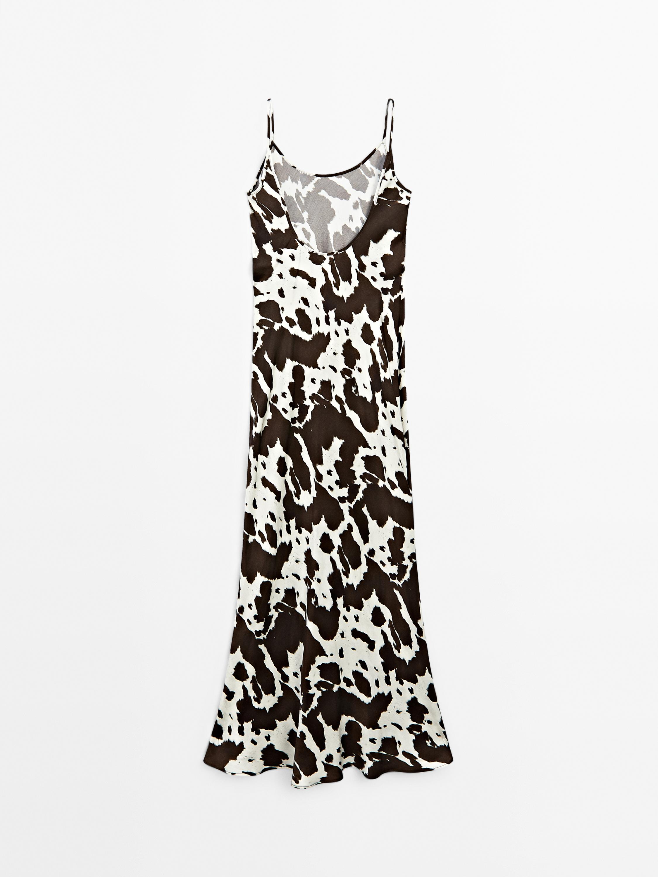 Animal print camisole midi dress