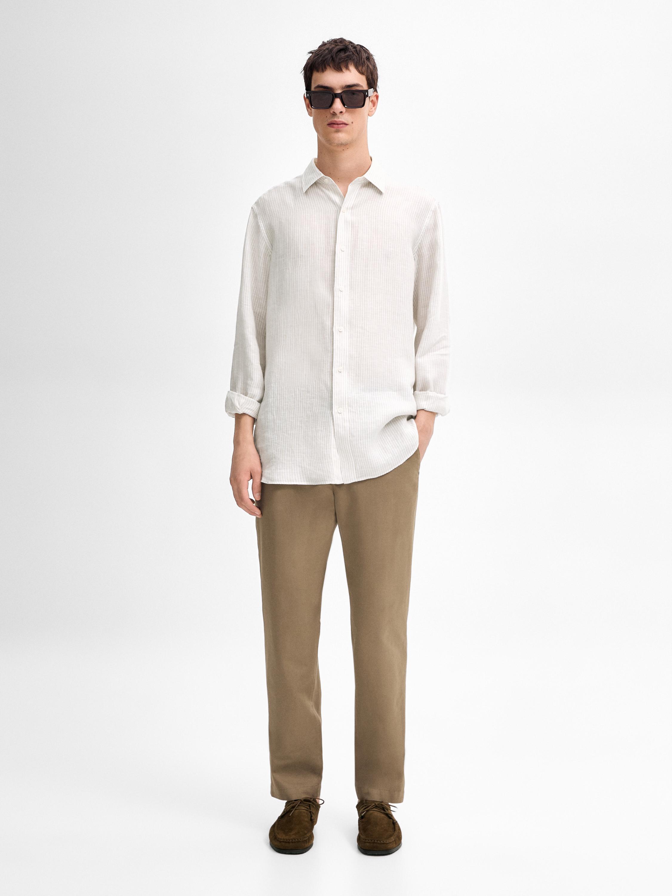 Chemise à rayures 100&nbsp;% lin