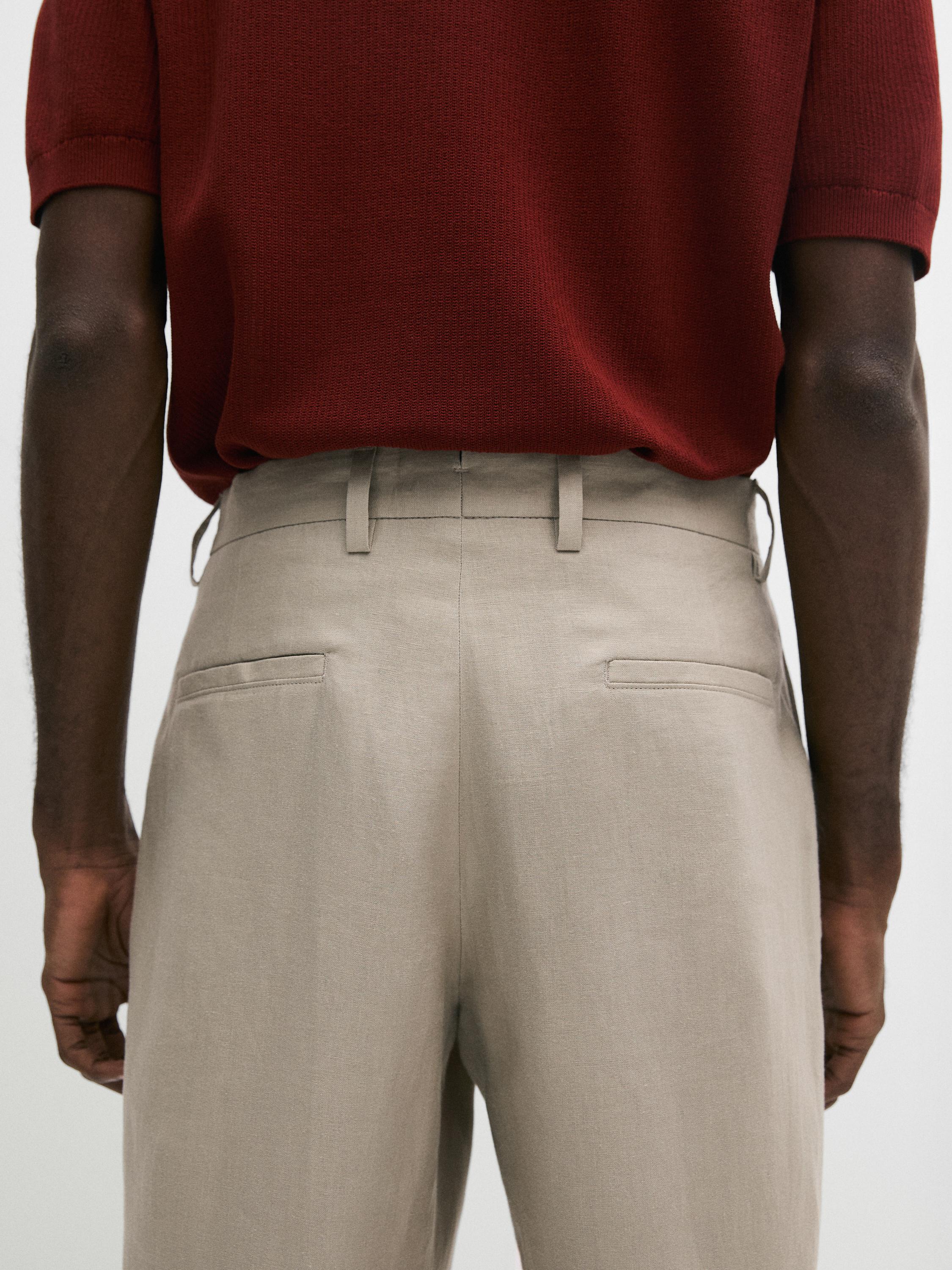 Linen suit pants — BEIGE