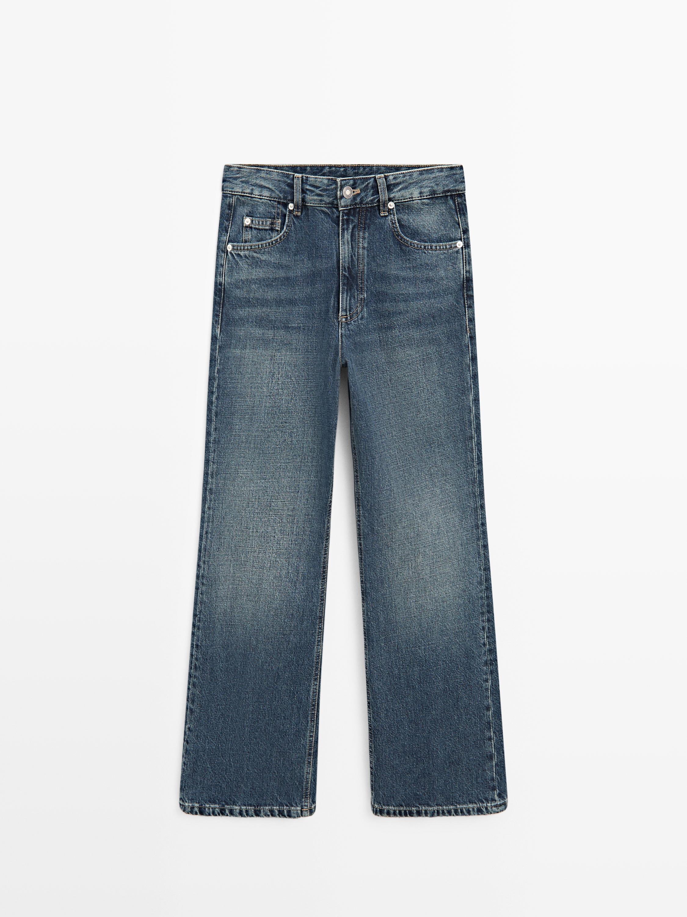 Mid-rise flare fit jeans
