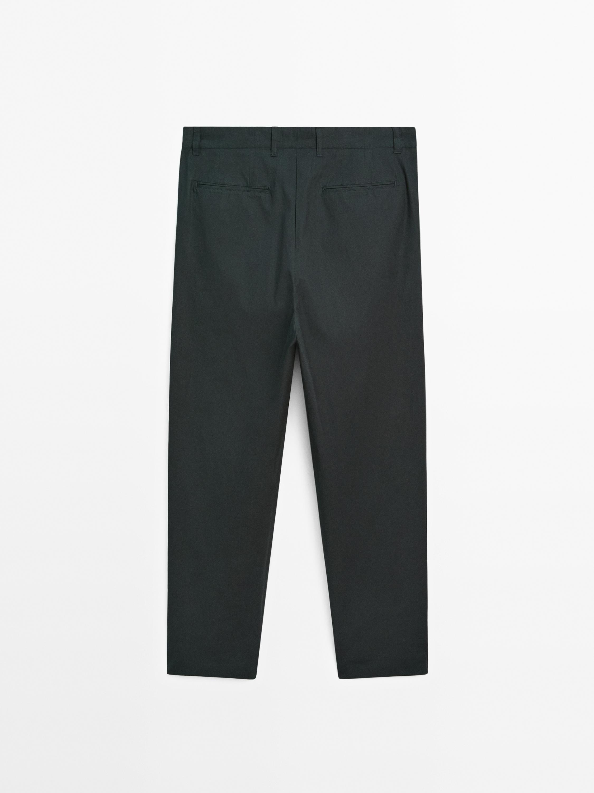 100% cotton trousers with double darts