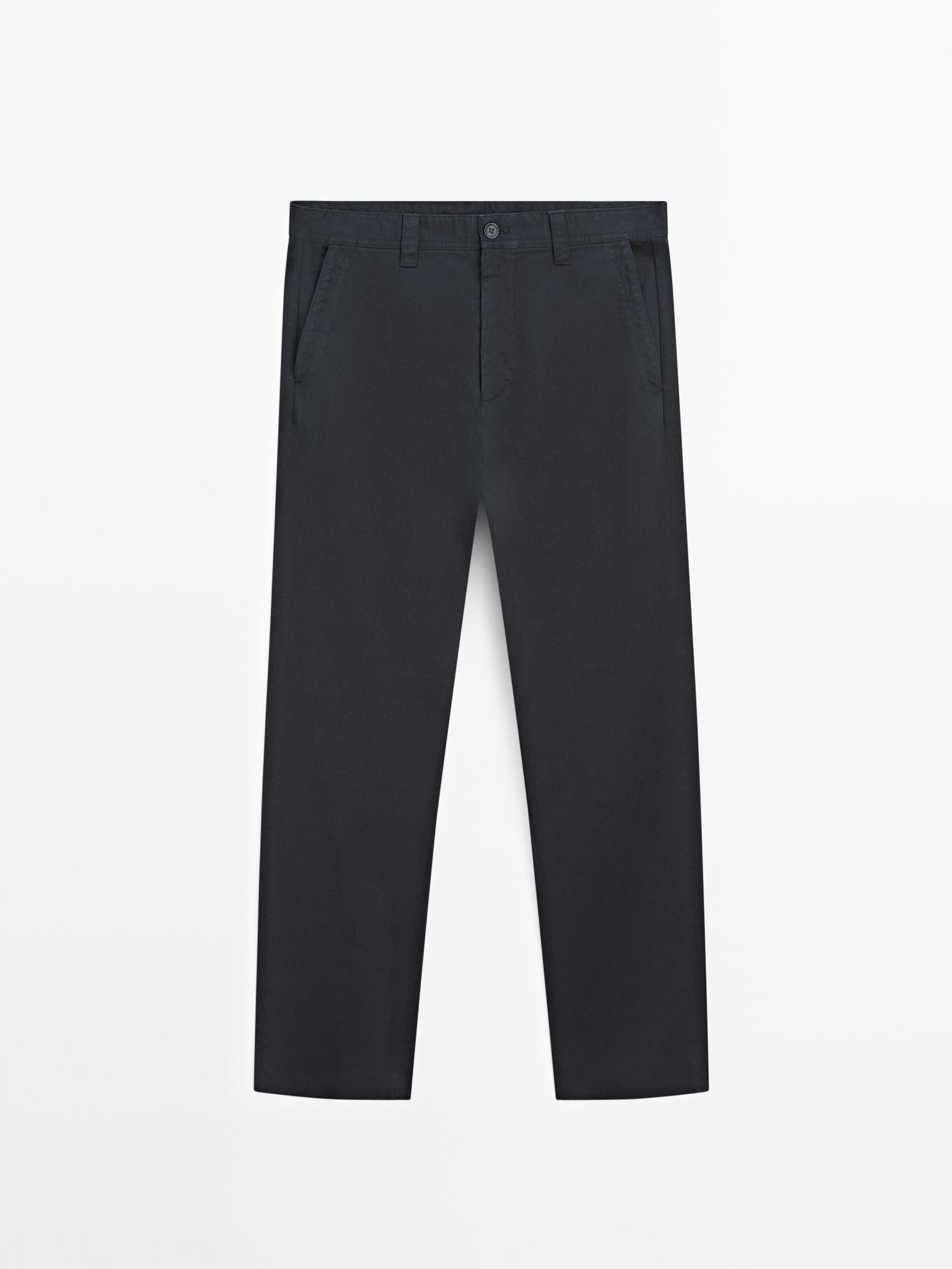 Relaxed fit cotton trousers