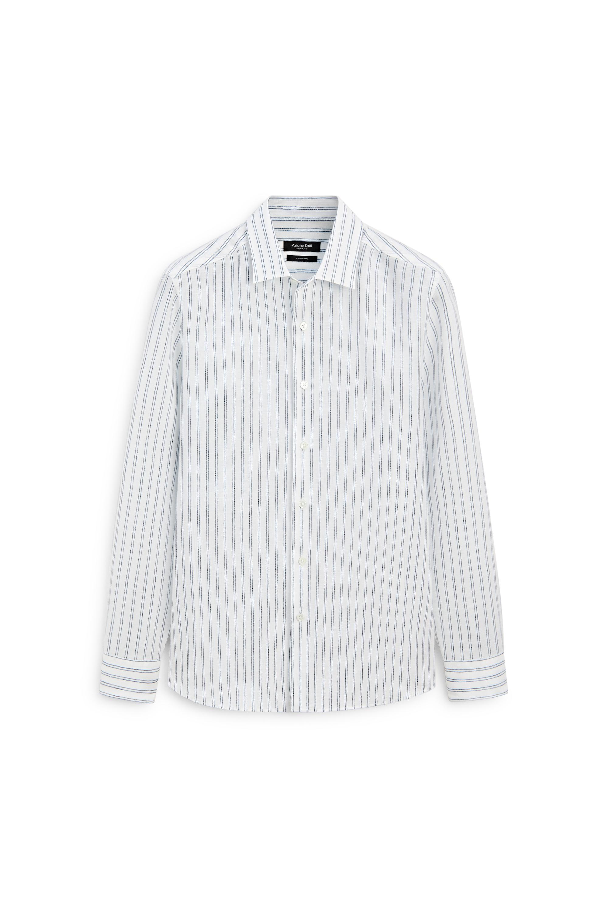 100% linen regular fit shirt — TURQUOISE