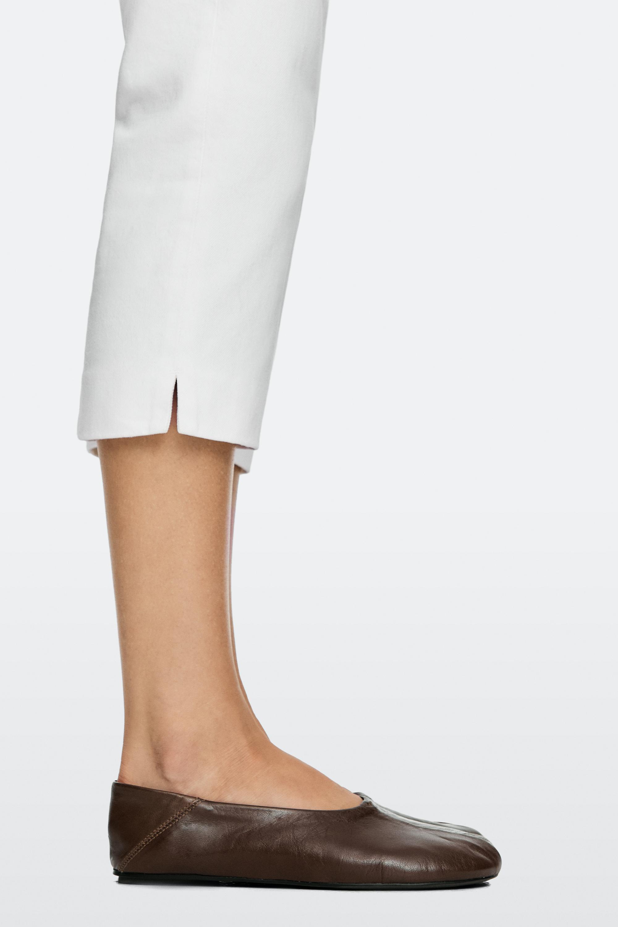 Soft leather ballet flat — HAZELNUT BROWN