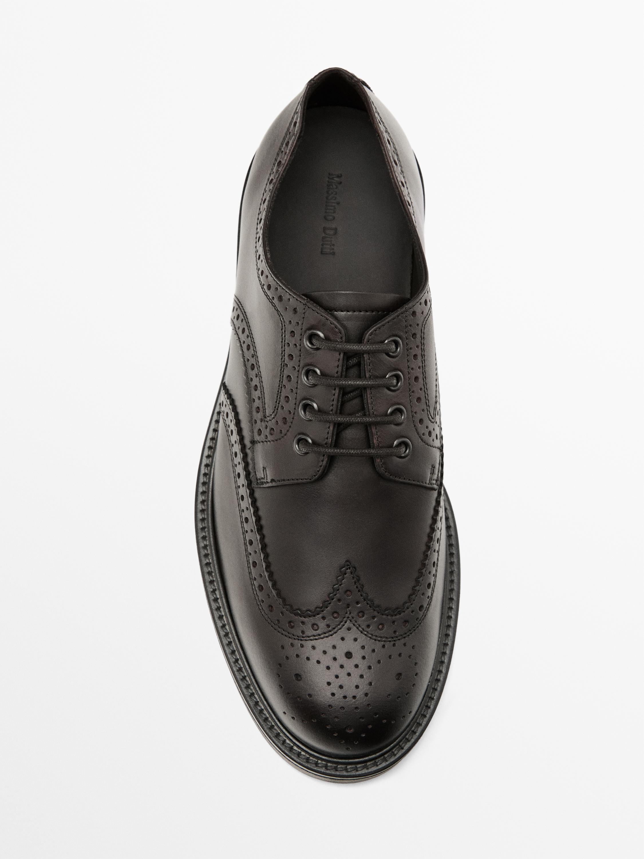 Chaussures effet craquelé en cuir nappa