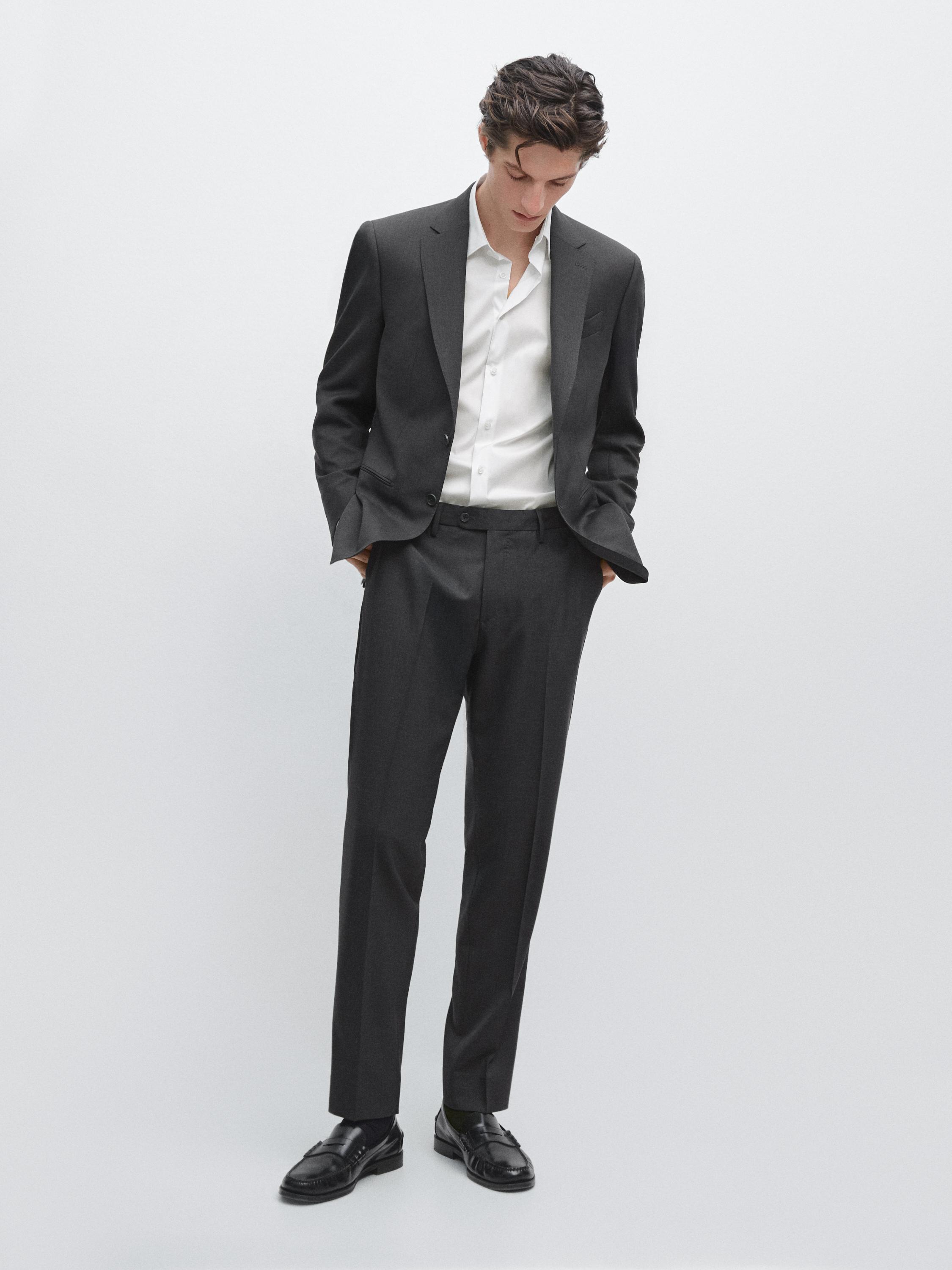 Cold wool suit trousers — CHARCOAL