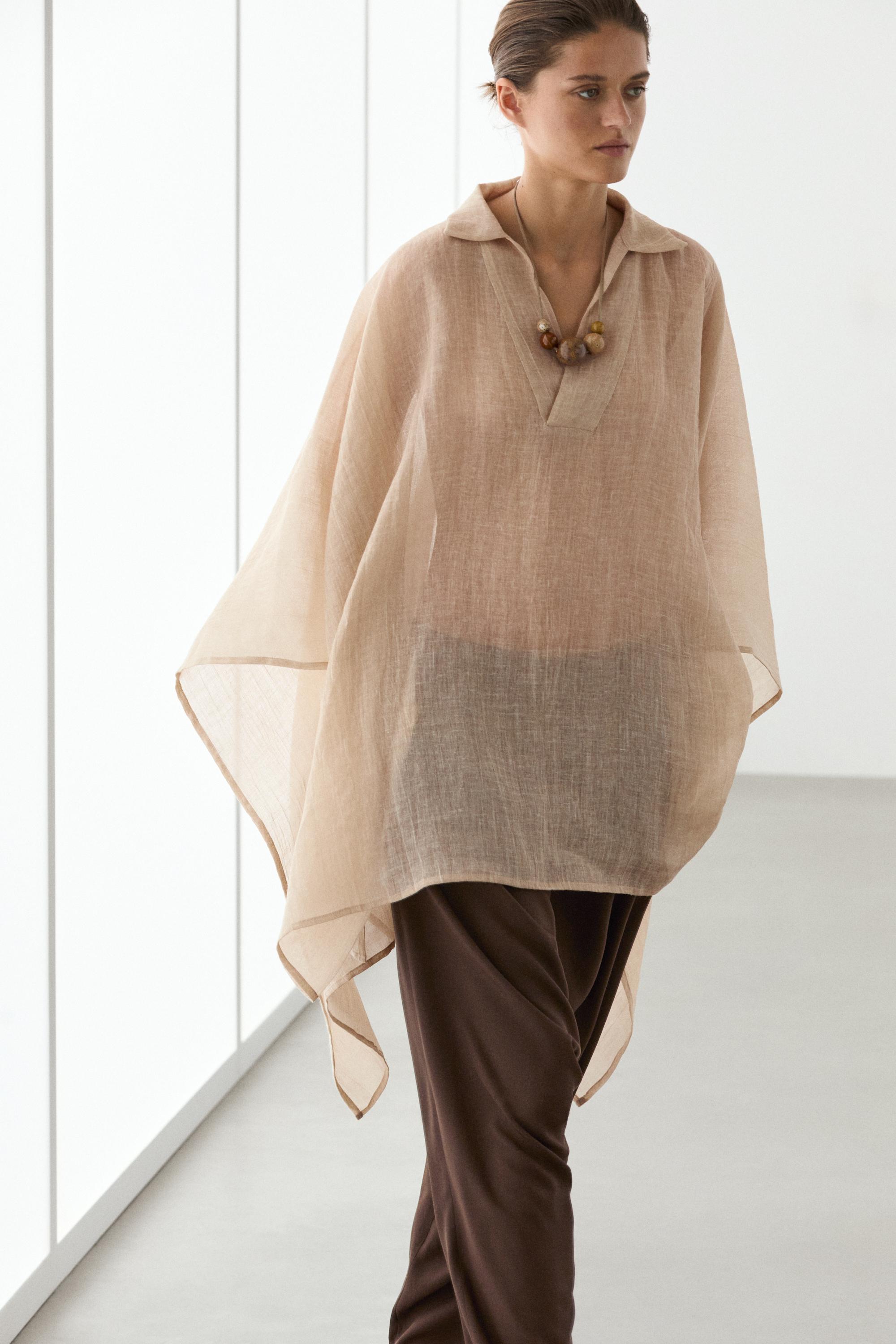 100% ramie cape — BEIGE