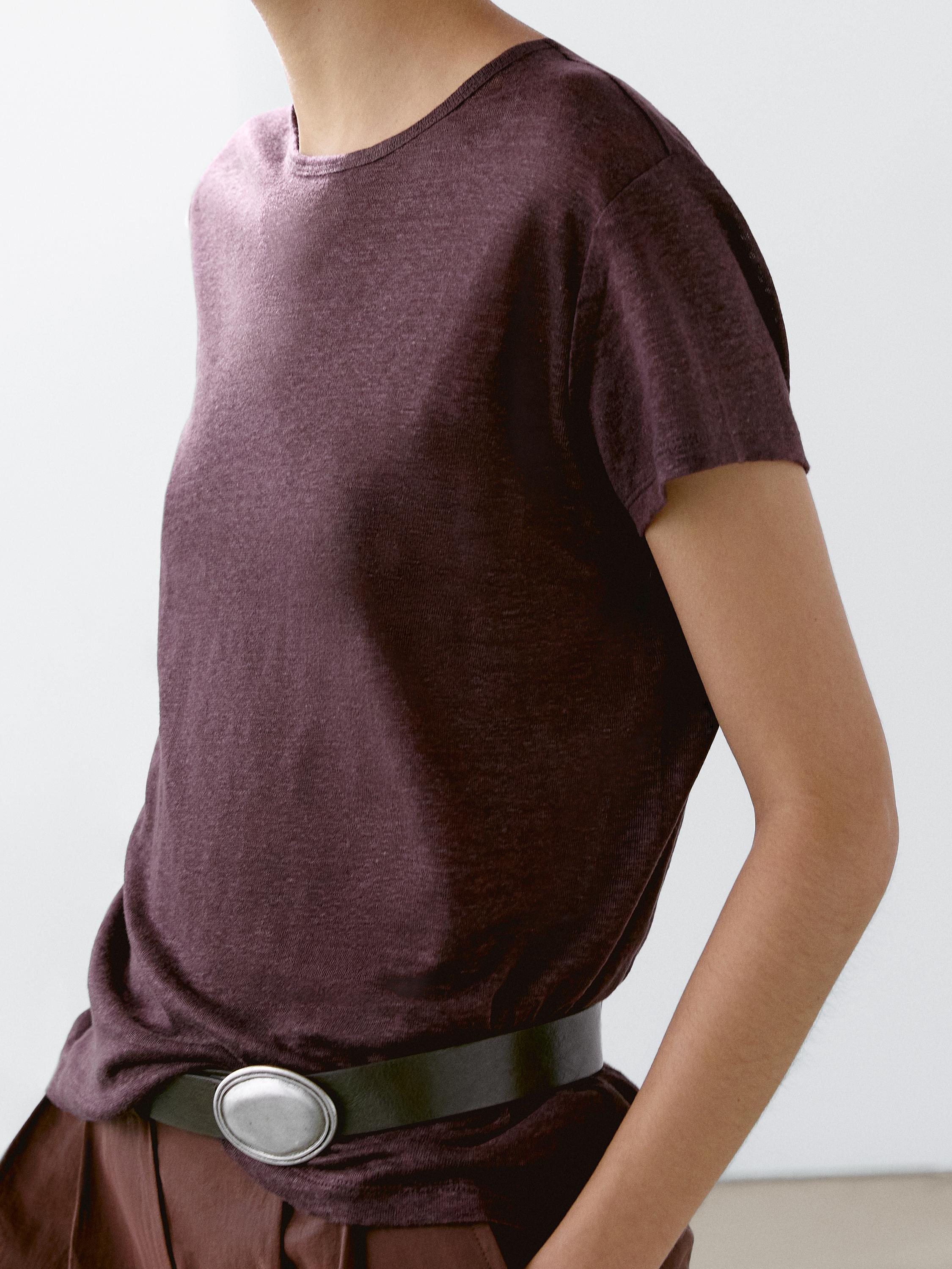 100% linen short sleeve T-shirt