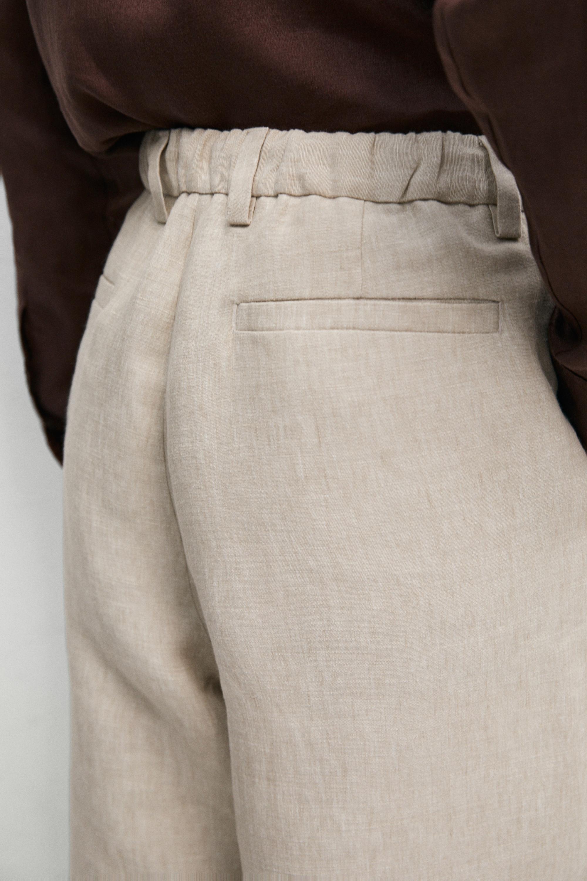 100% linen total look pants — BEIGE