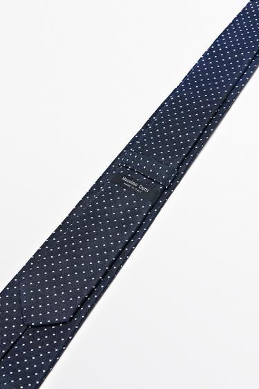100% silk polka dot tie — NAVY BLUE 3
