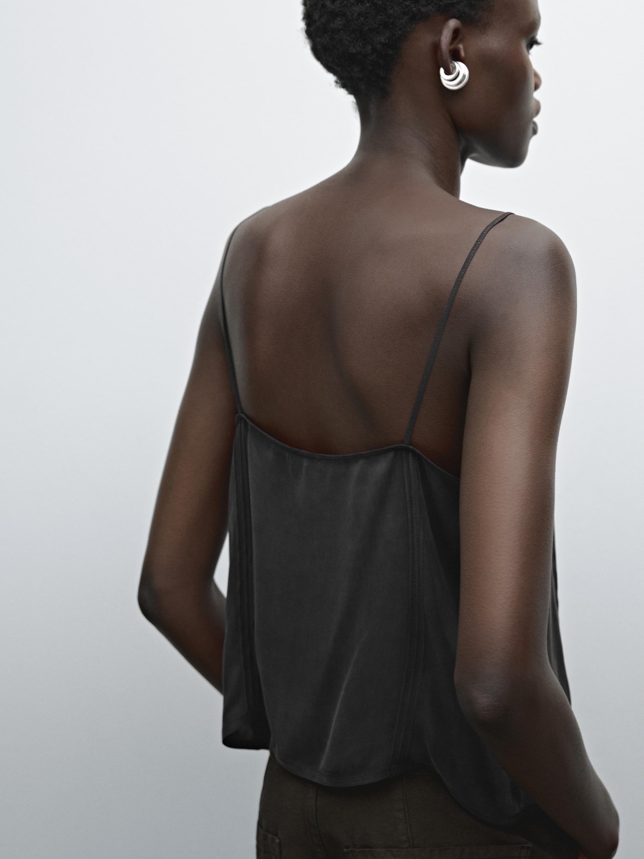 Strappy lace-trimmed top