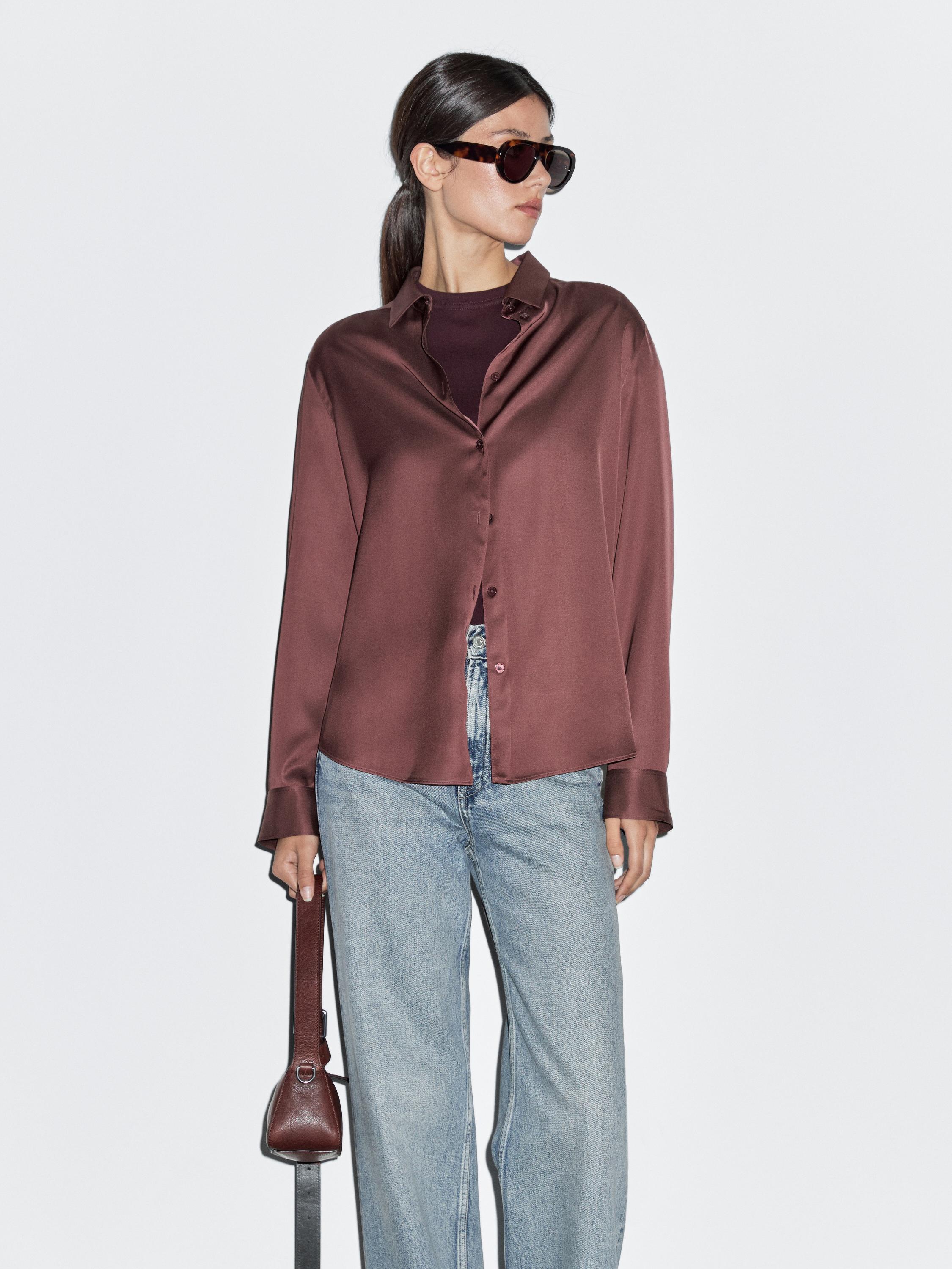 Flowing satin shirt