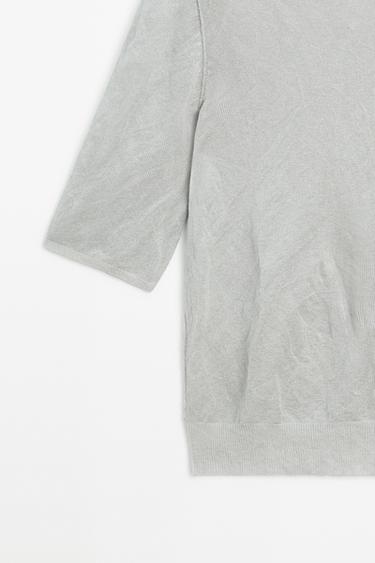Short sleeve fine knit sweater - STUDIO — Silver 7