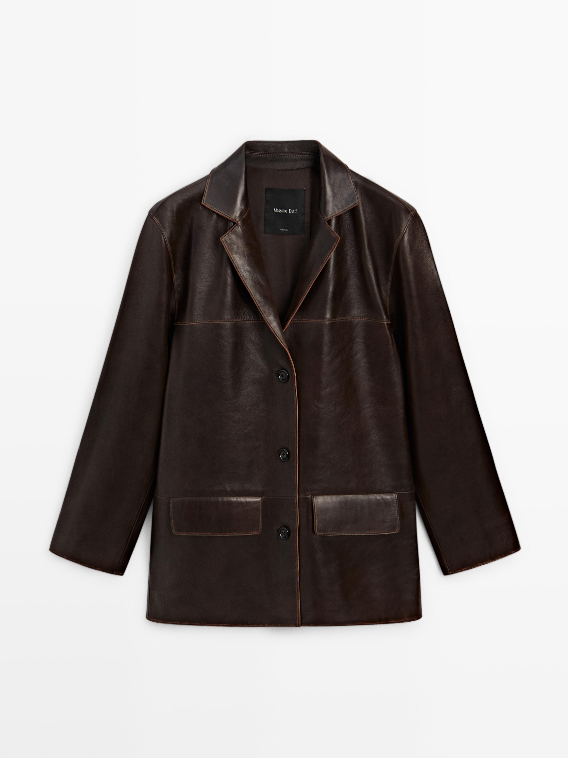Nappa leather midi jacket