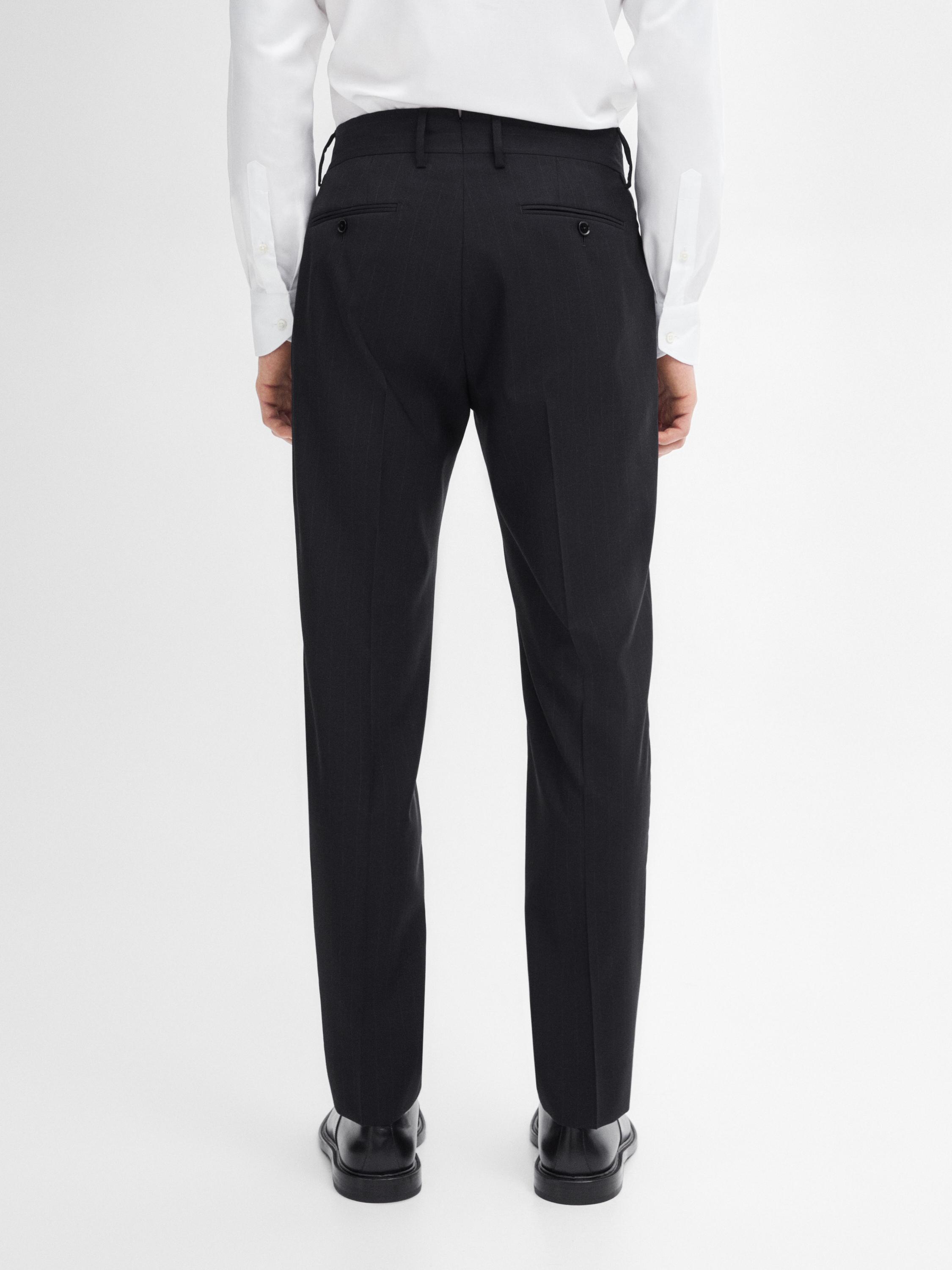 Regular fit pinstripe suit trousers