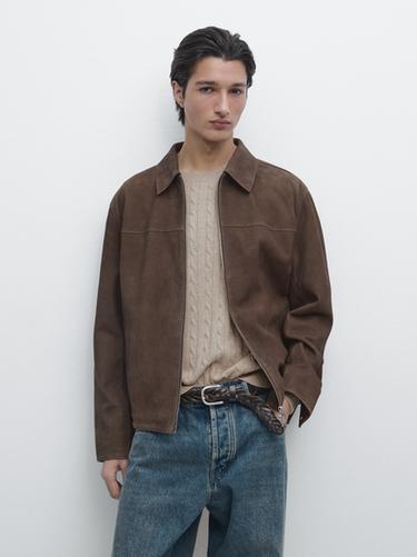 Suede leather jacket — MOLE BROWN 3
