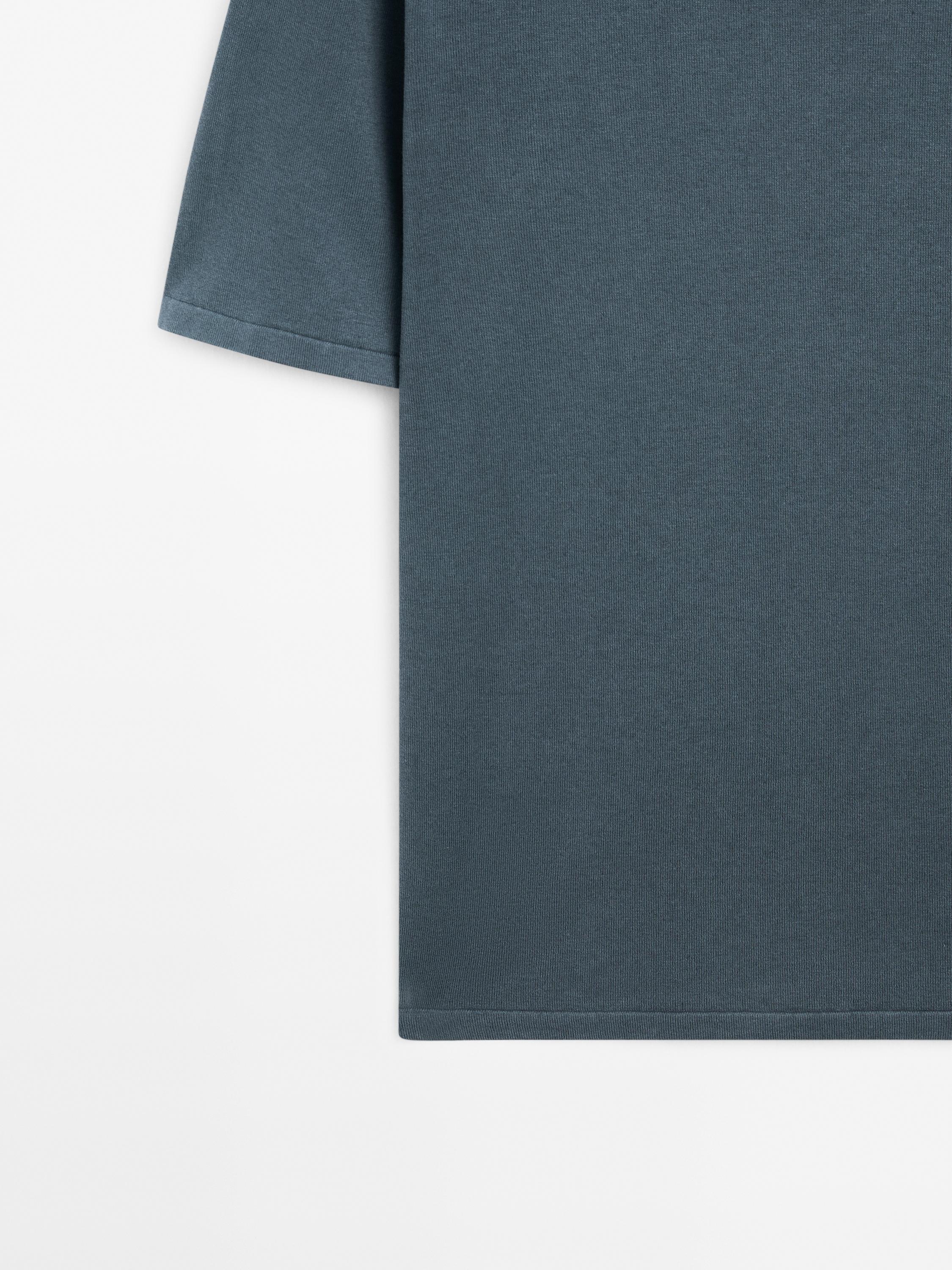 Cotton blend knit T-shirt