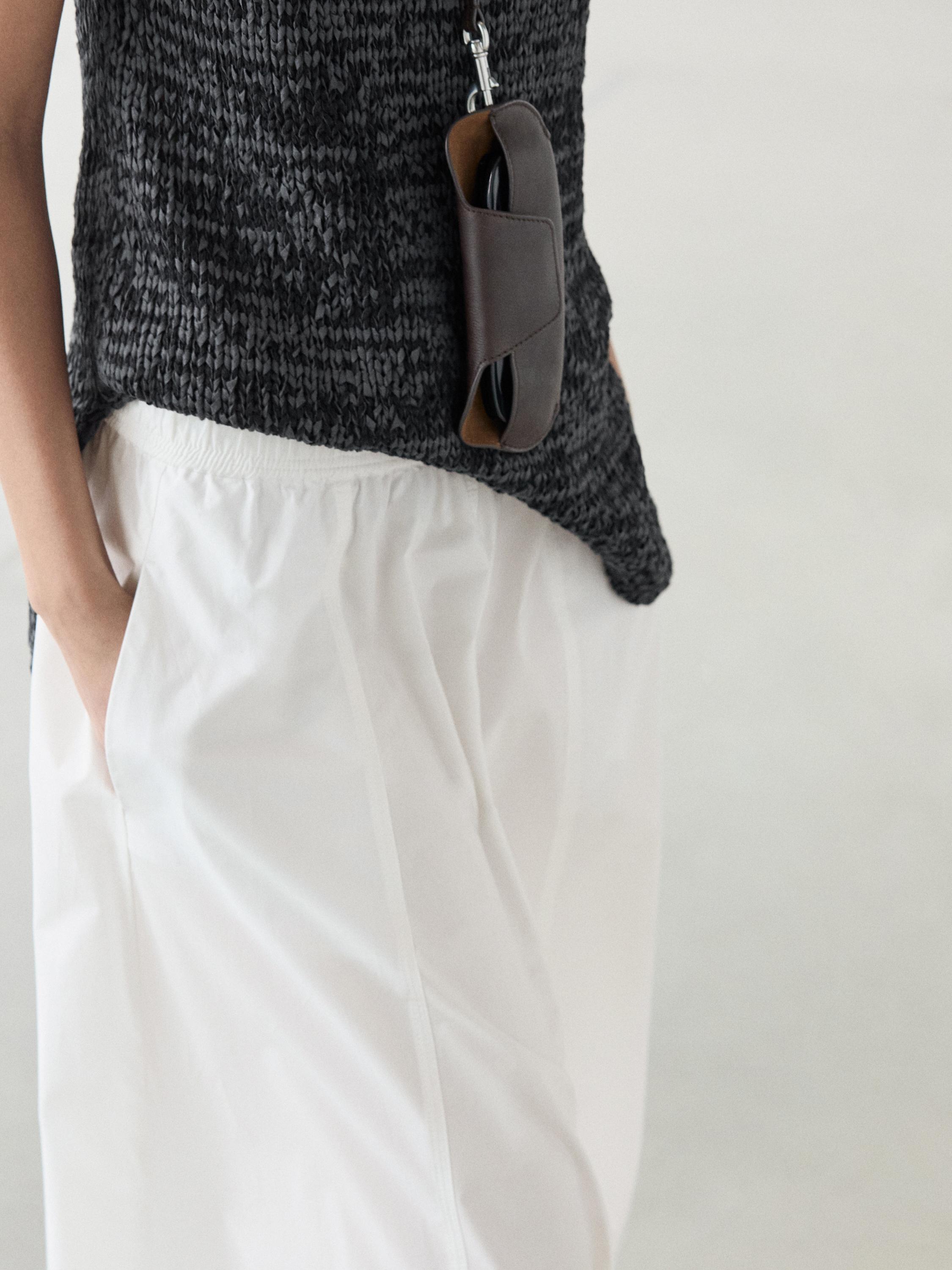 Long gathered poplin skirt