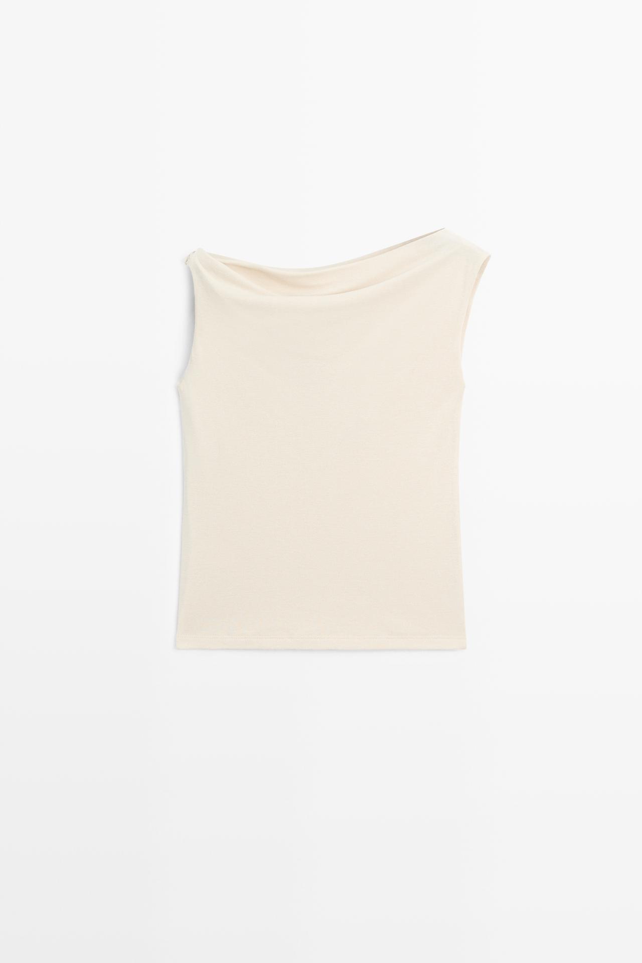 Asymmetric drop sleeve top — SAND