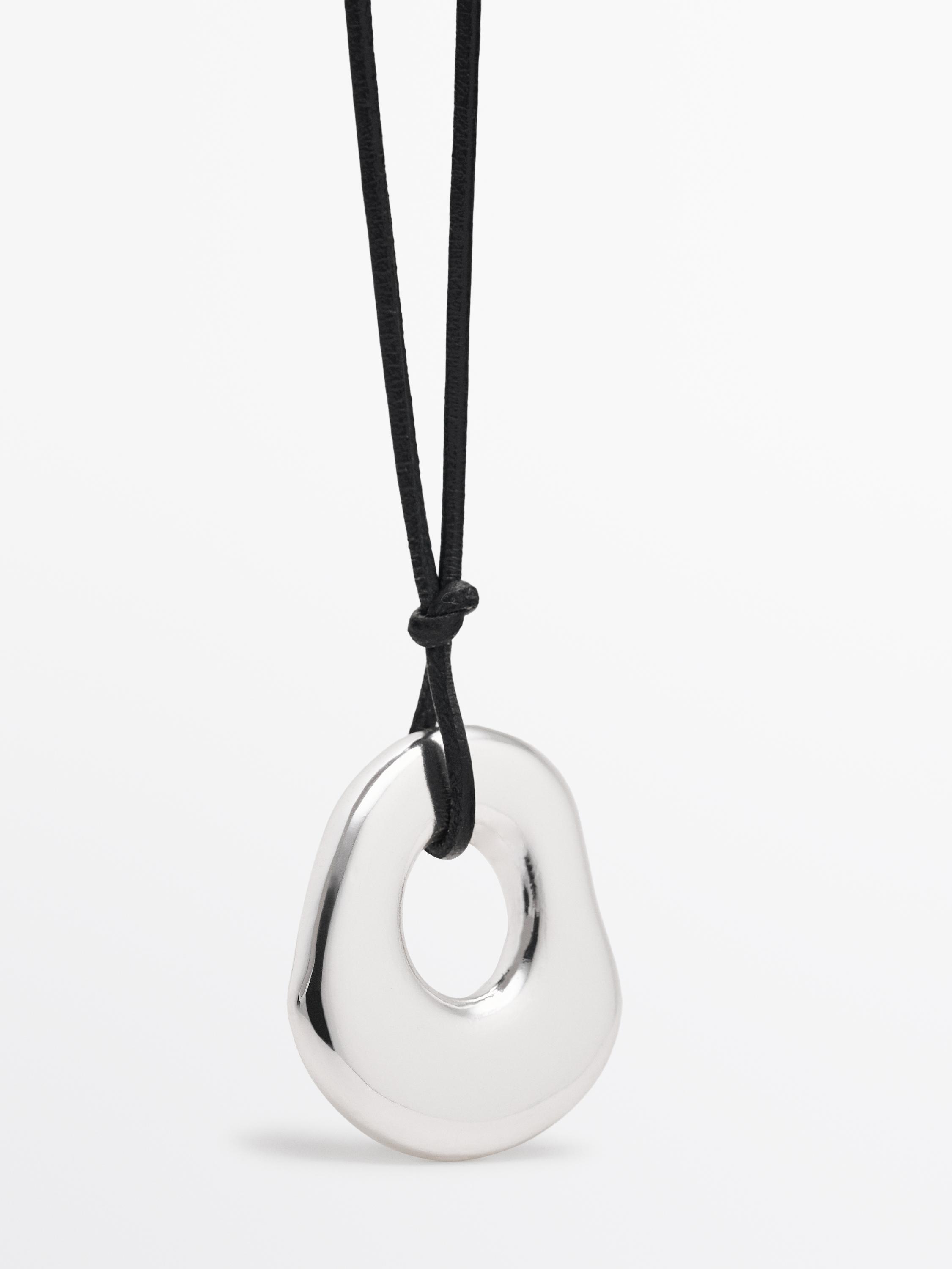 Leather cord necklace with piece