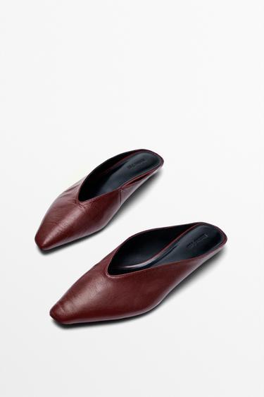 Soft leather mules — BURGUNDY 5