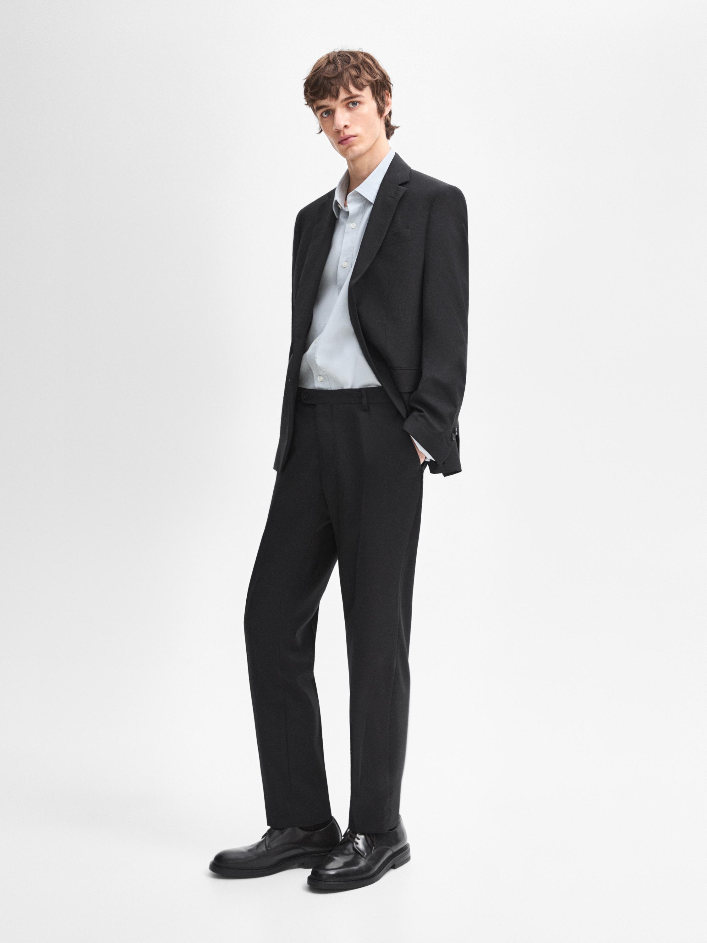 100% wool suit blazer · Black · Elegante | Massimo Dutti