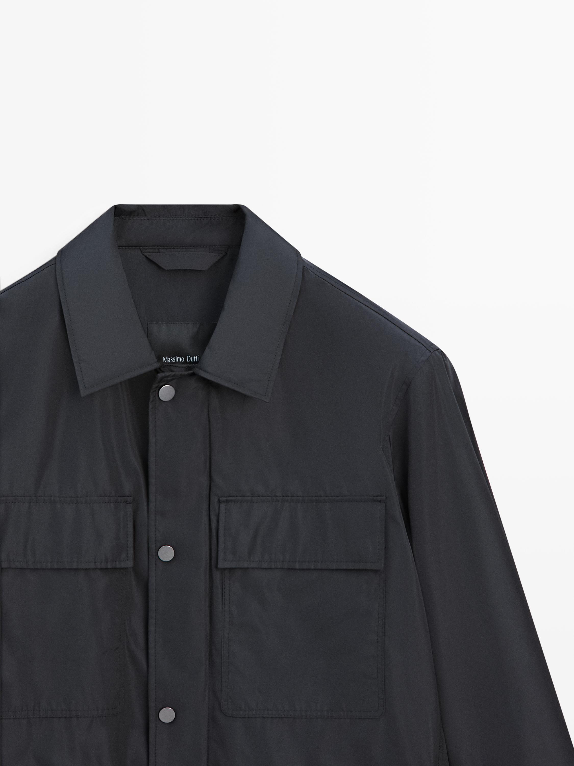 Water-repellent overshirt with pockets — DARK NAVY