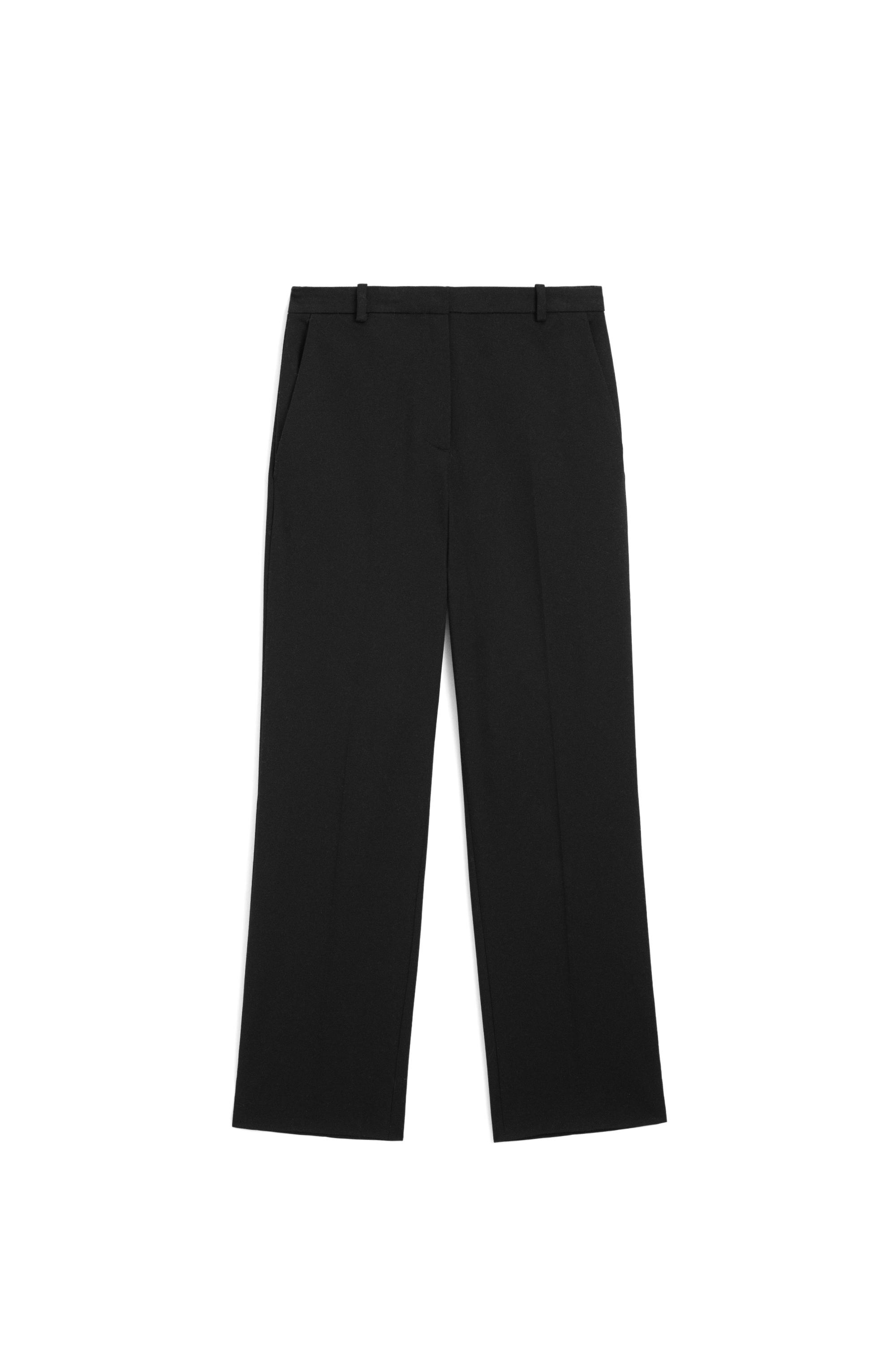 Straight stretch trousers — BLACK