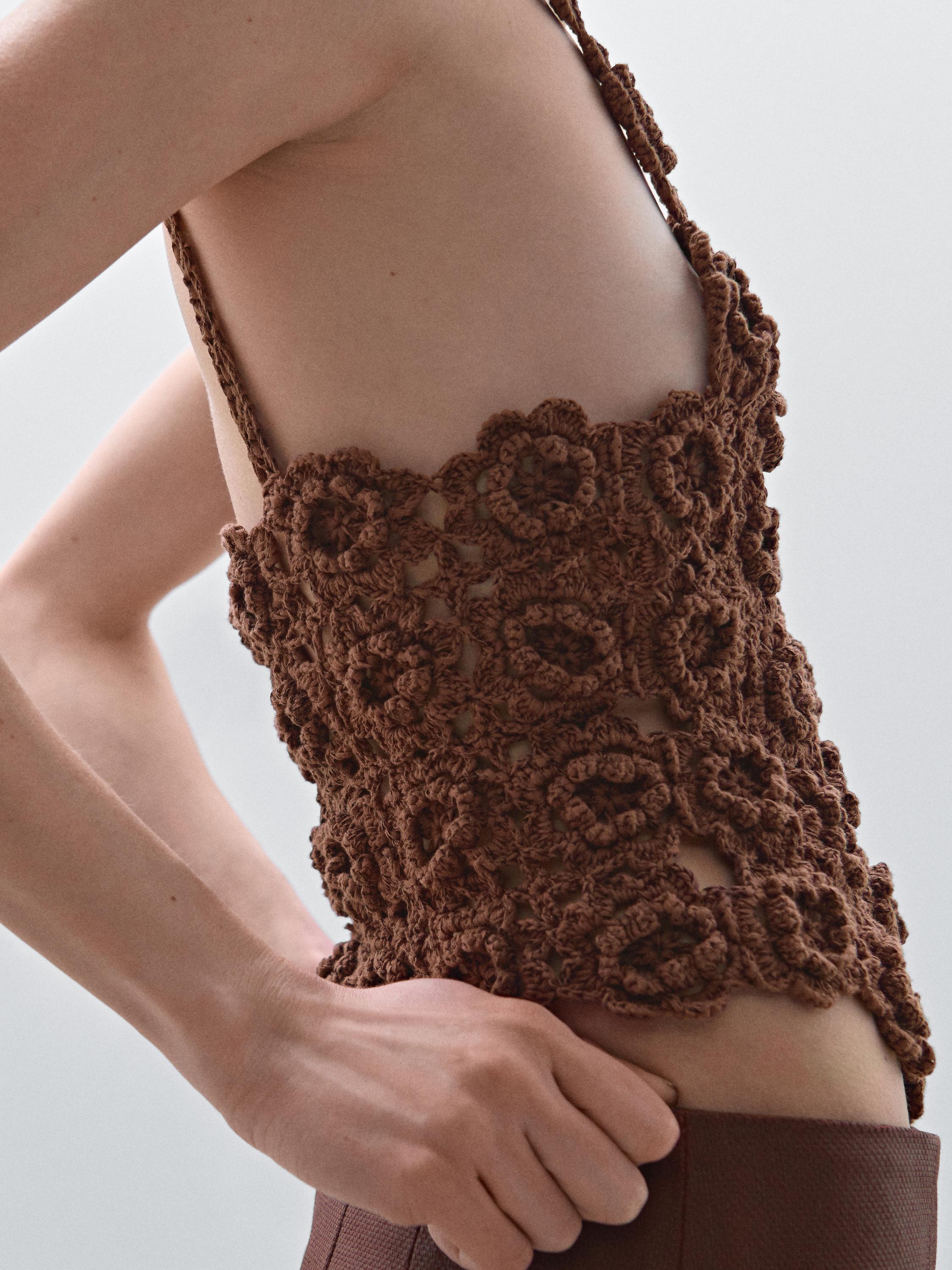 Floral crochet detail top - Studio