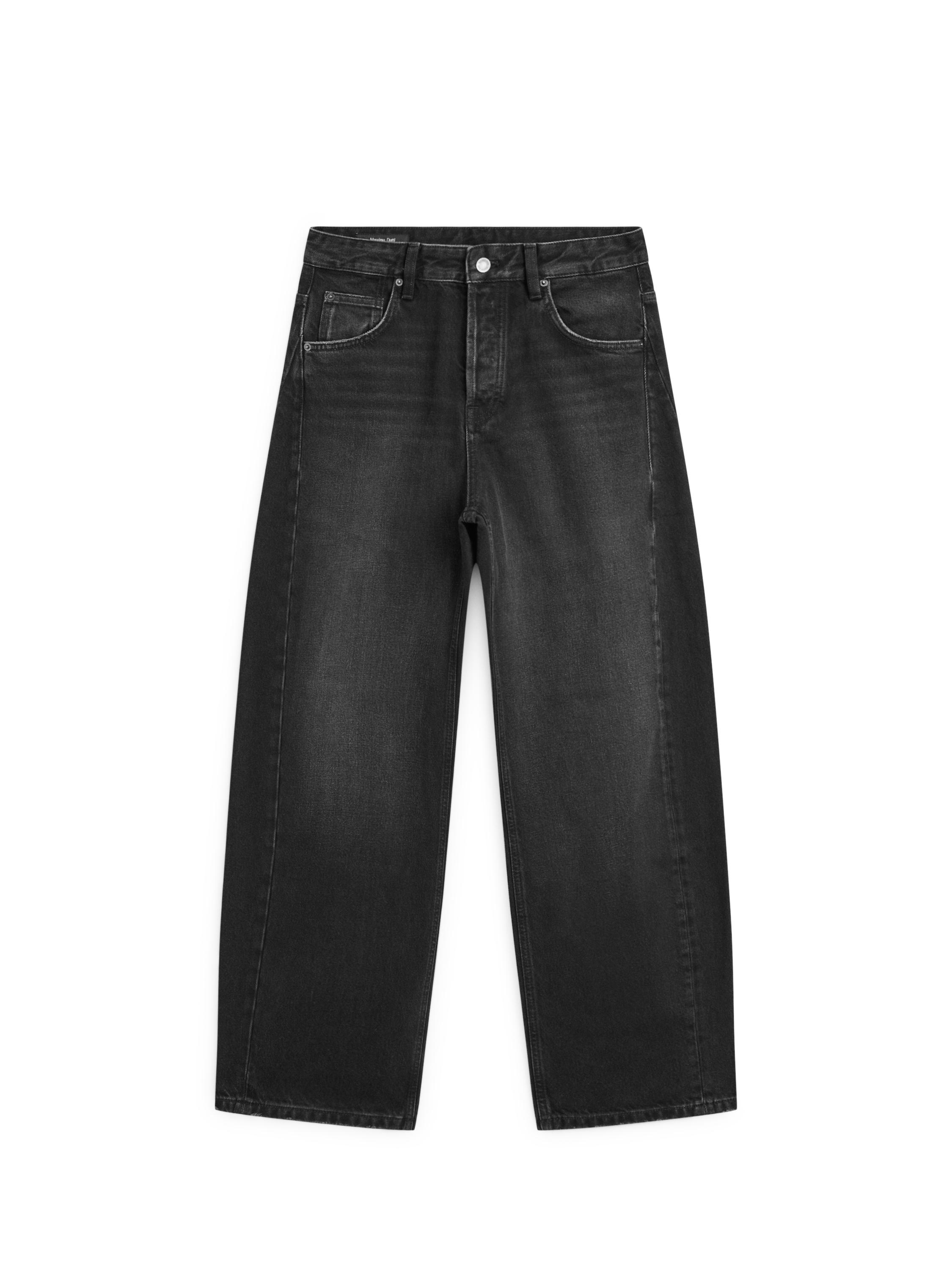 Mid-rise balloon fit jeans — BLACK