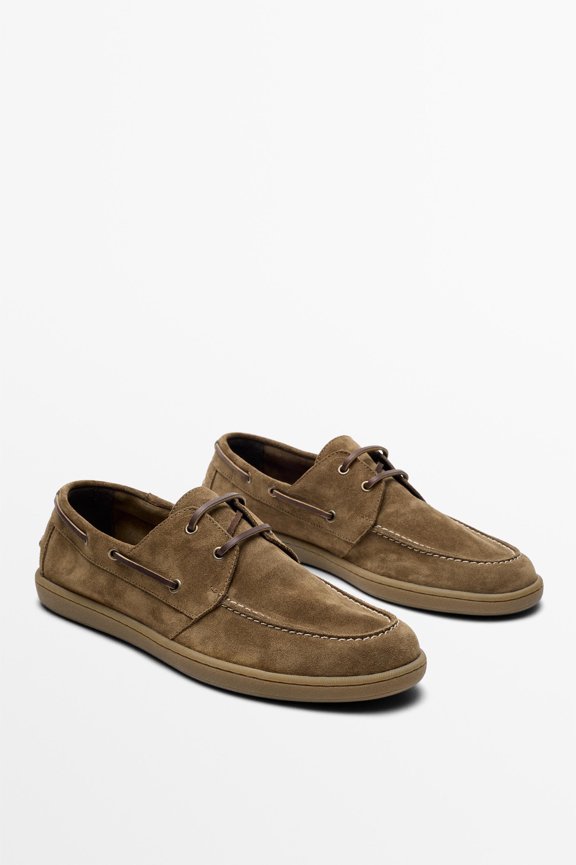 Soft leather boat shoe — CAMEL