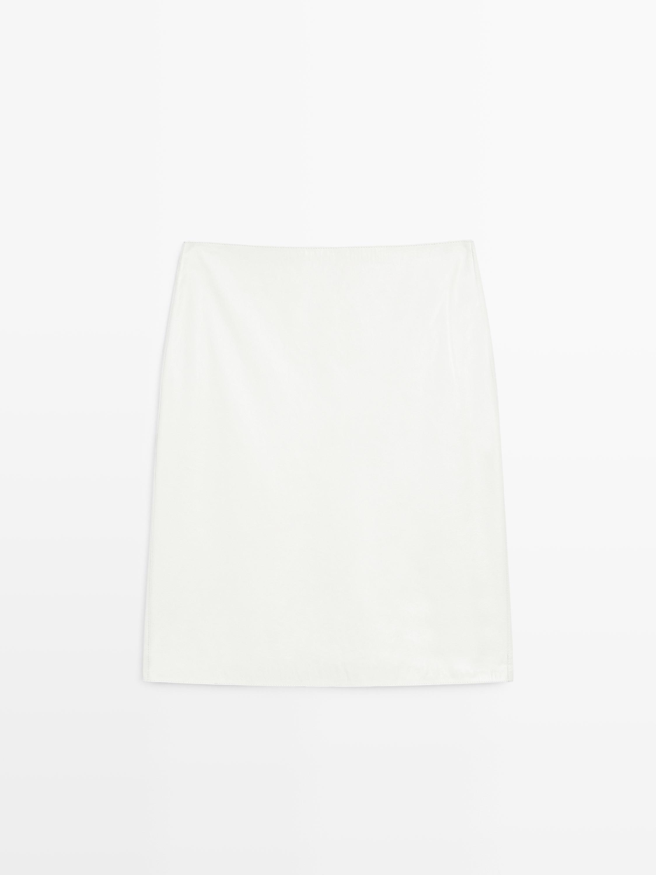 Falda midi piel napa