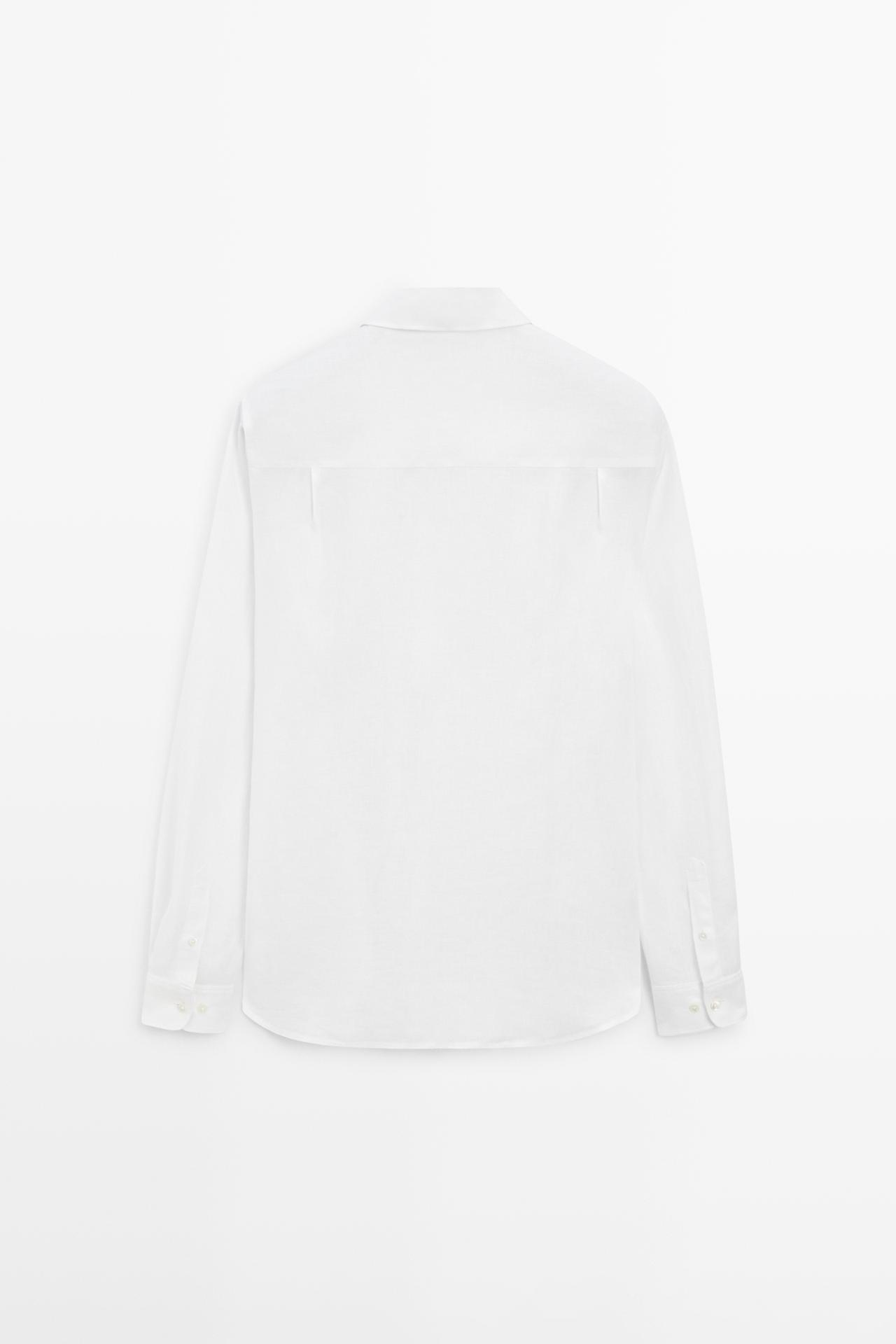Extra fine regular fit linen shirt — WHITE