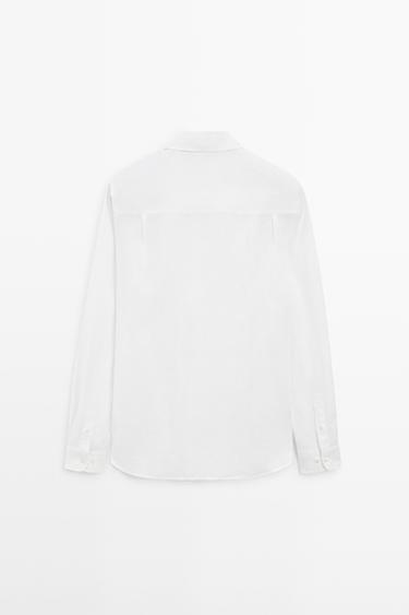 Extra fine regular fit linen shirt — WHITE 6