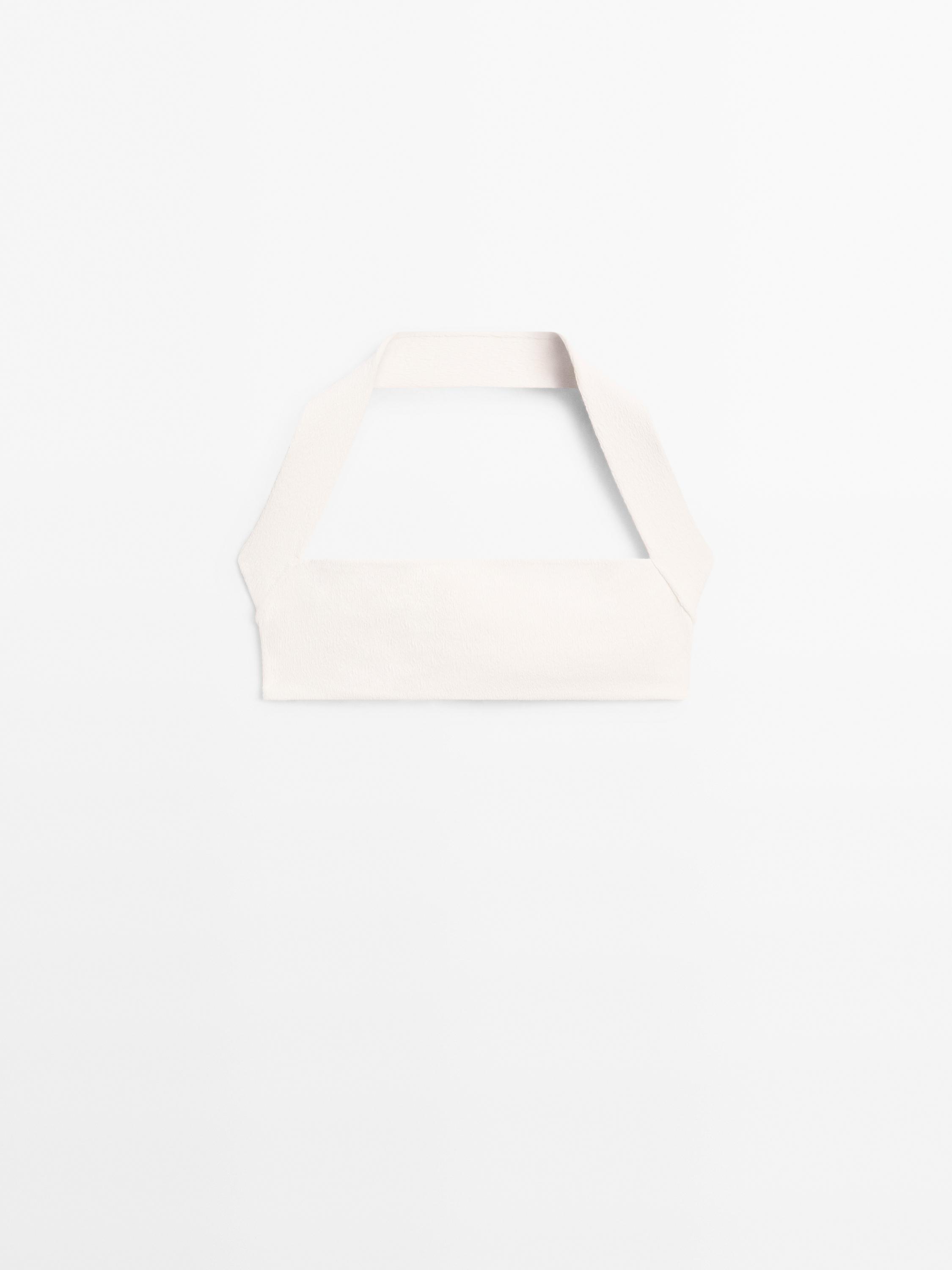 Textured halter bikini top