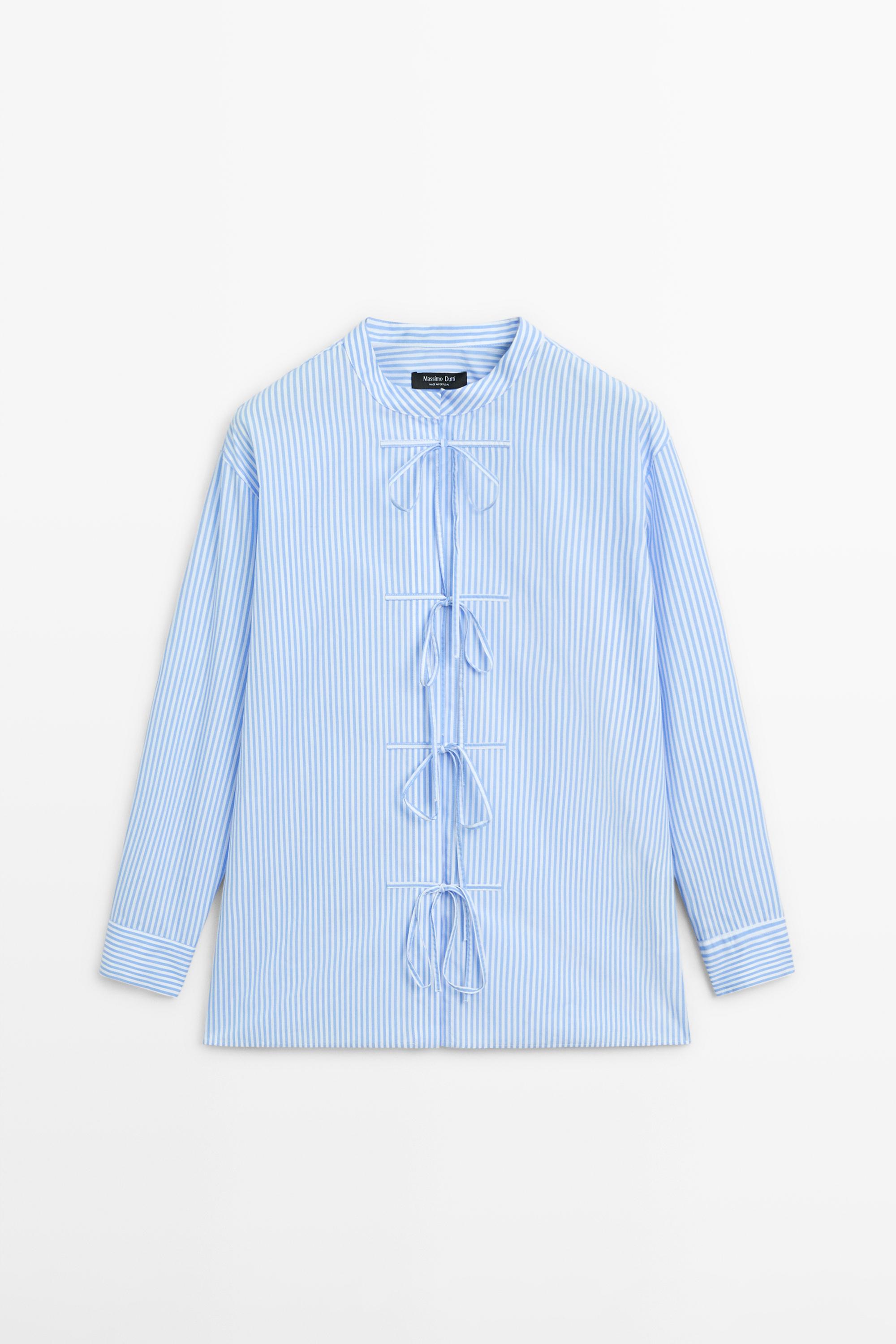 100% cotton striped shirt — SKY BLUE