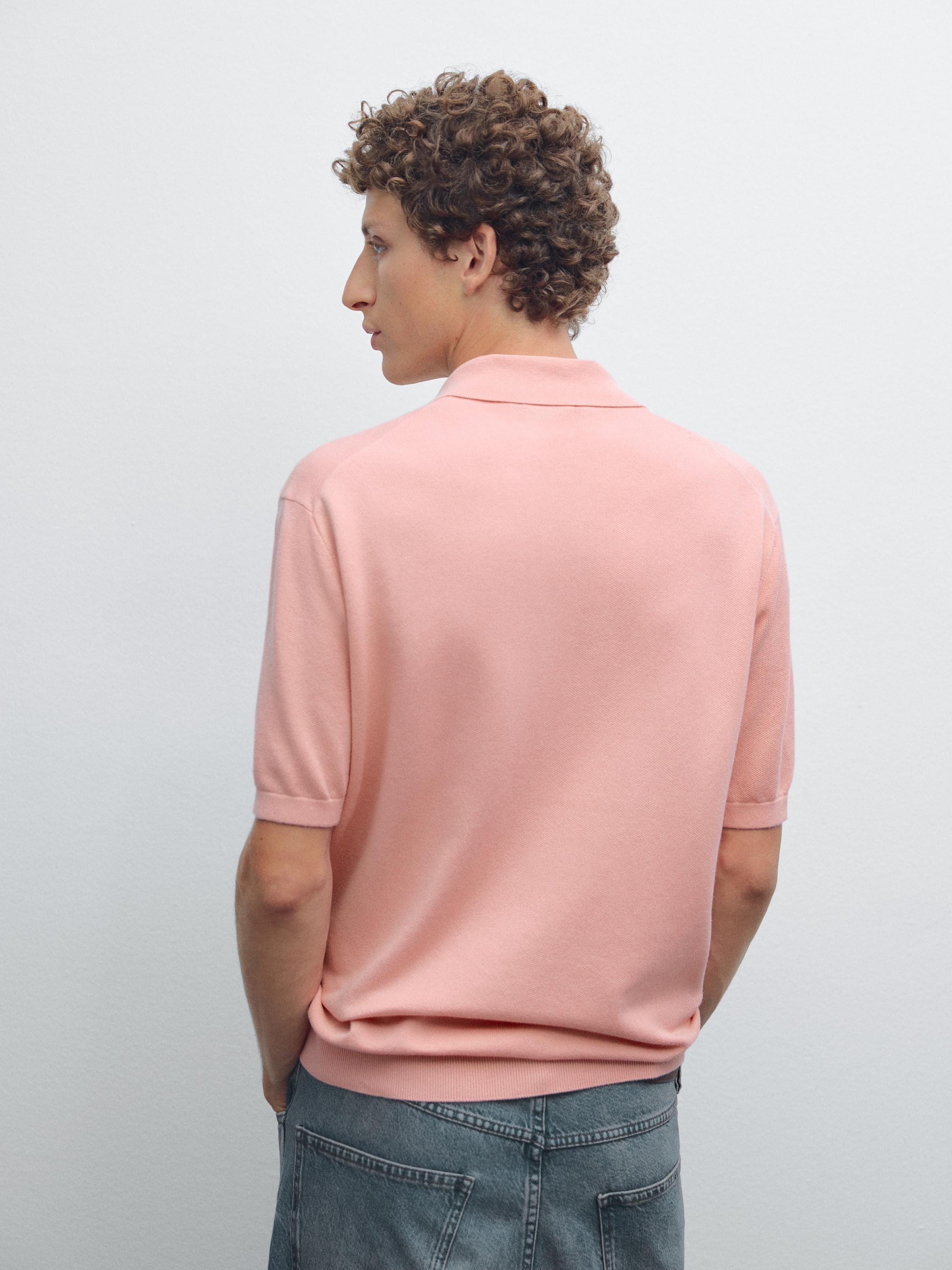 Trikot-Poloshirt mit V-Ausschnitt