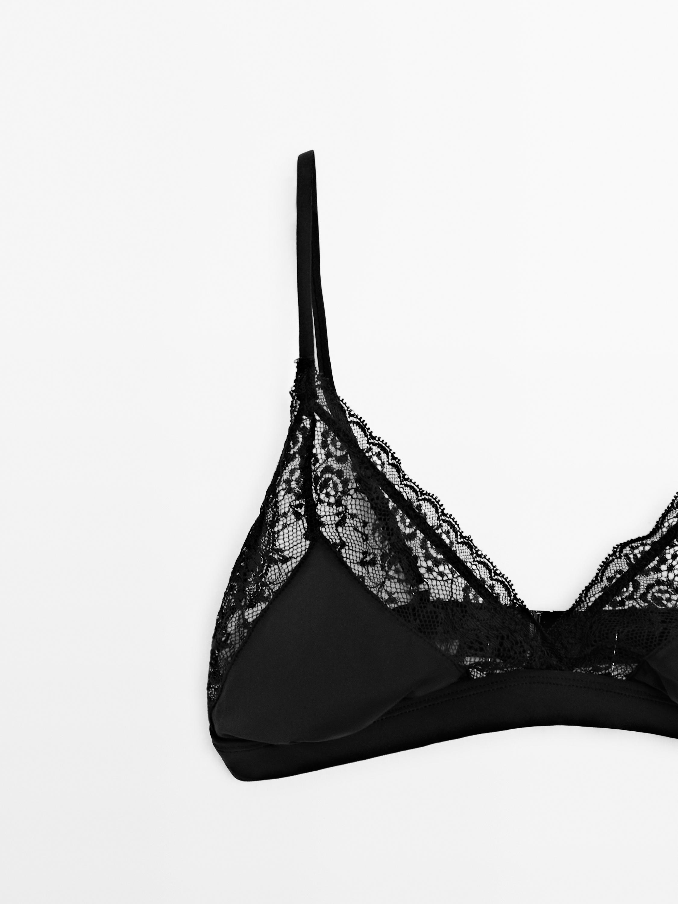 Sutien triunghiular cu detaliu din dantelă - STUDIO