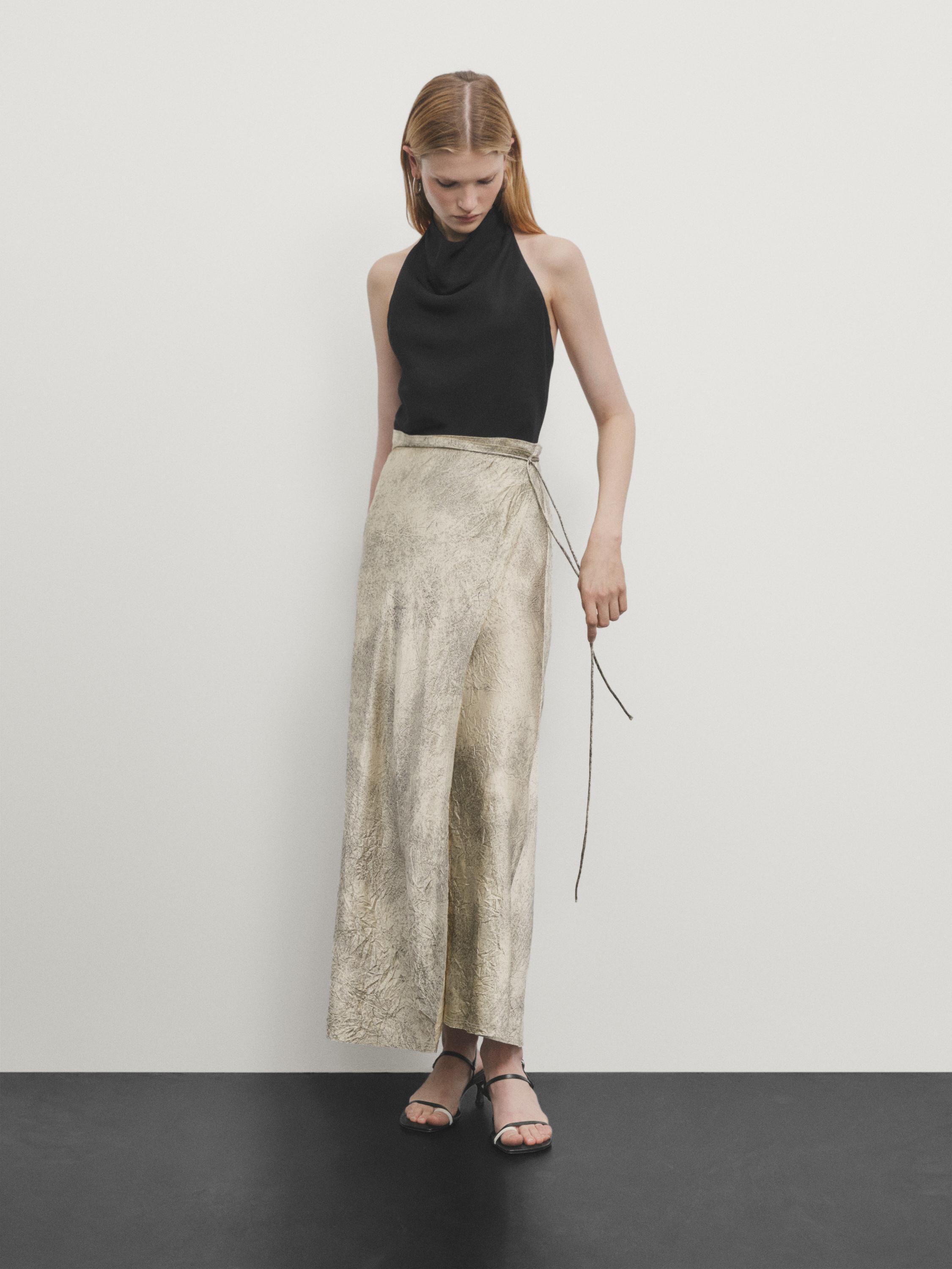 Satin lace skirt
